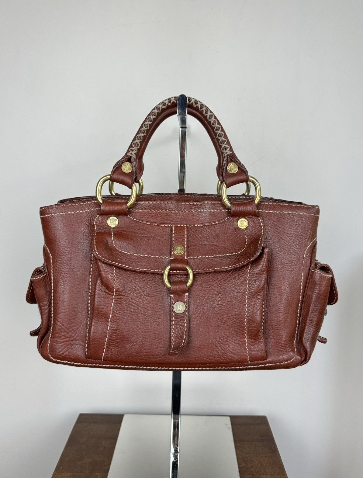 Celine Vintage leather hand bag Celine original luxury rare item Size ONE SIZE - 1 Thumbnail
