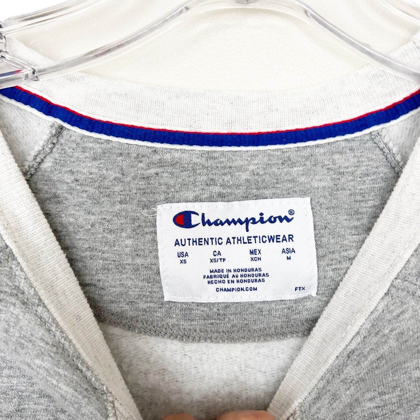 Champion Champion Gray Crewneck Spell Out Sweatshirt Sz XS Size XS / US 0-2 / IT 36-38 - 2 Thumbnail
