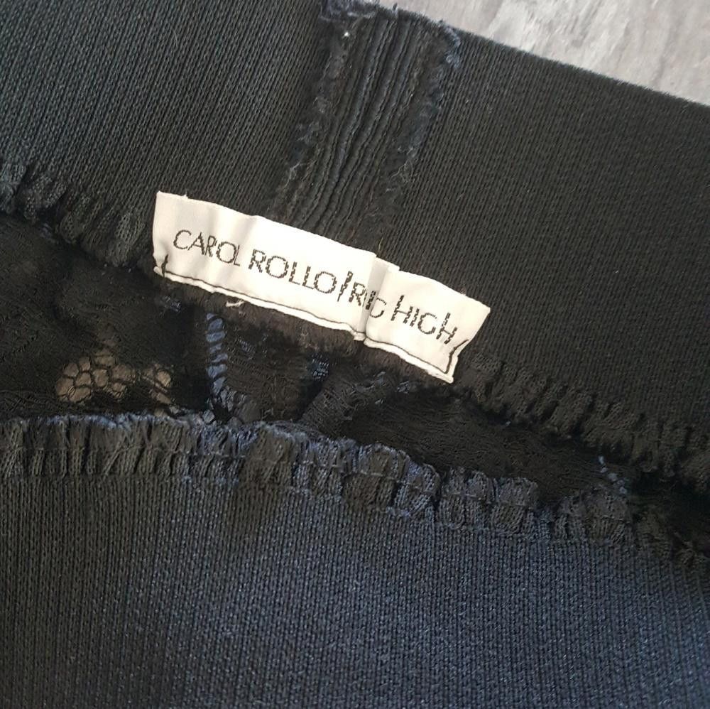 Designer Black Lace Detailed High Waisted Sheer Capri Size 30" / US 8 / IT 44 - 3 Thumbnail