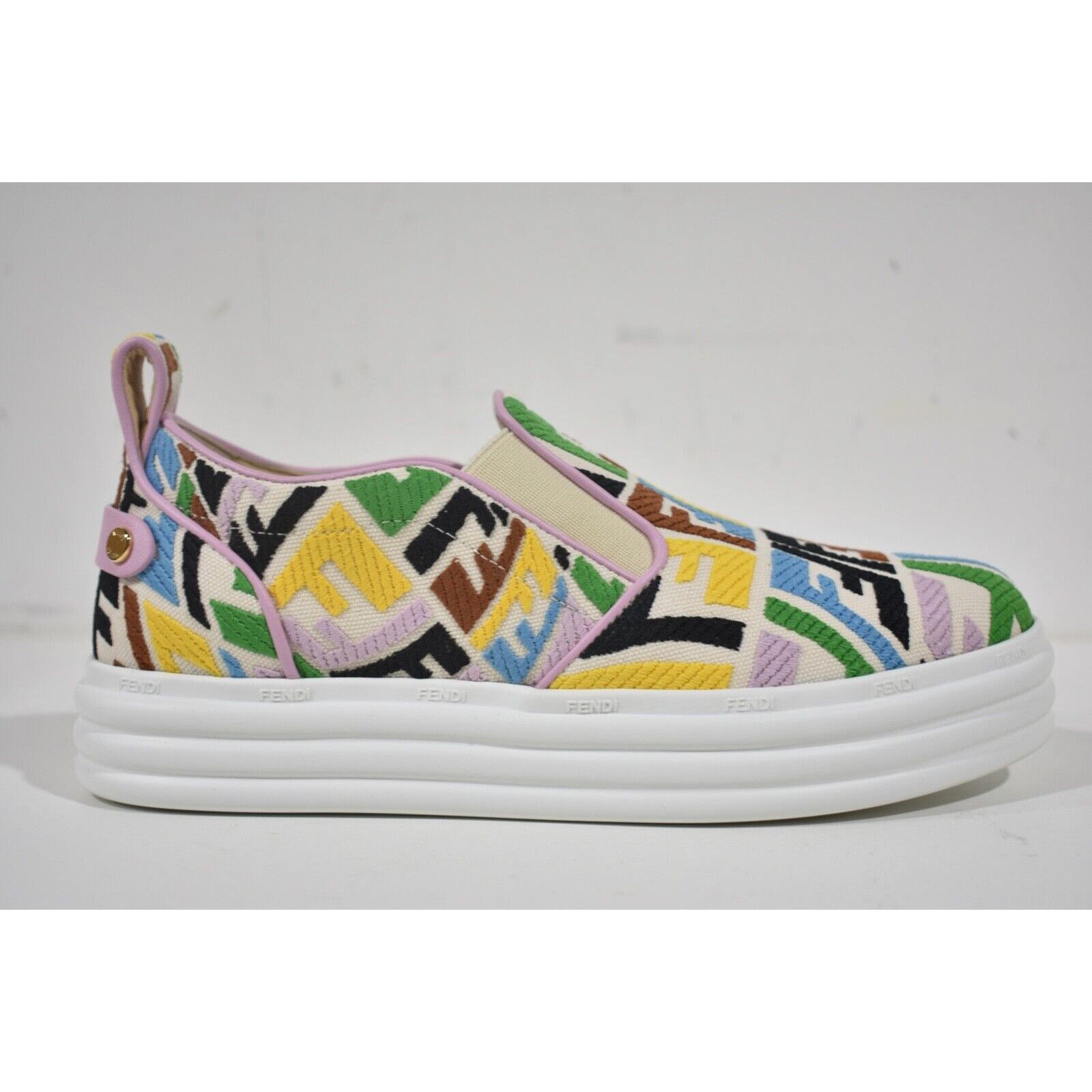 Fendi Vertigo FF Logo Platform Low Top Trainer Slip On Sneaker 36 Size US 6 / IT 36 - 3 Thumbnail