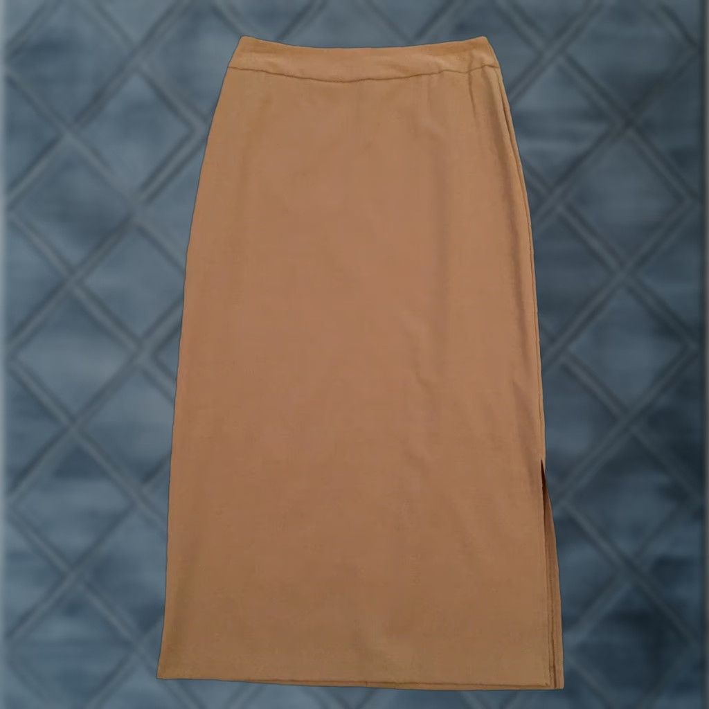 Vintage Fashion Bug Skirt Maxi Long Beige Size 10 Women Stretch Polyester Rayon Spandex Regular Lined Essential Size 32" / US 10 / IT 46 - 1 Thumbnail
