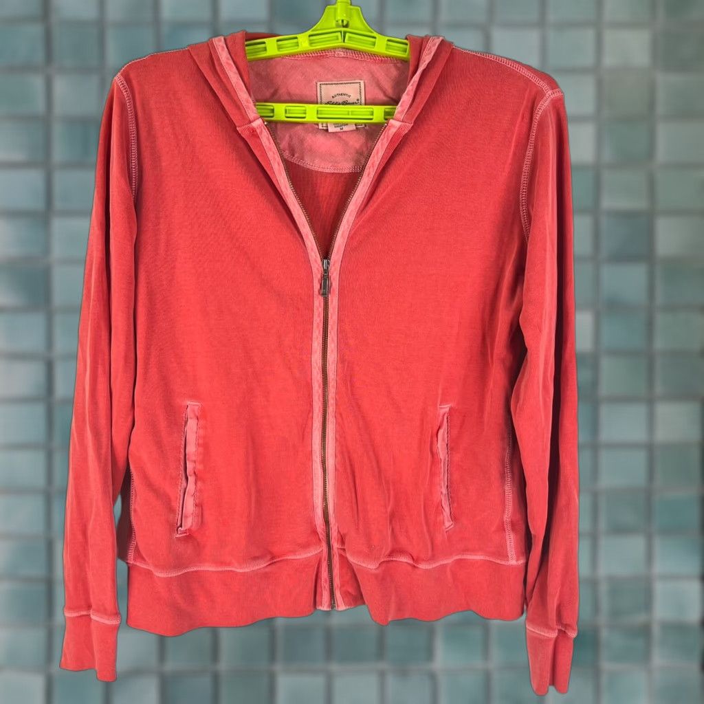 Eddie Bauer VINTAGE Eddie Bauer Zip Hoodie Knit Jacket Adult M Orange Casual Travel Pockets Mens Size US M / EU 48-50 / 2 - 1 Thumbnail