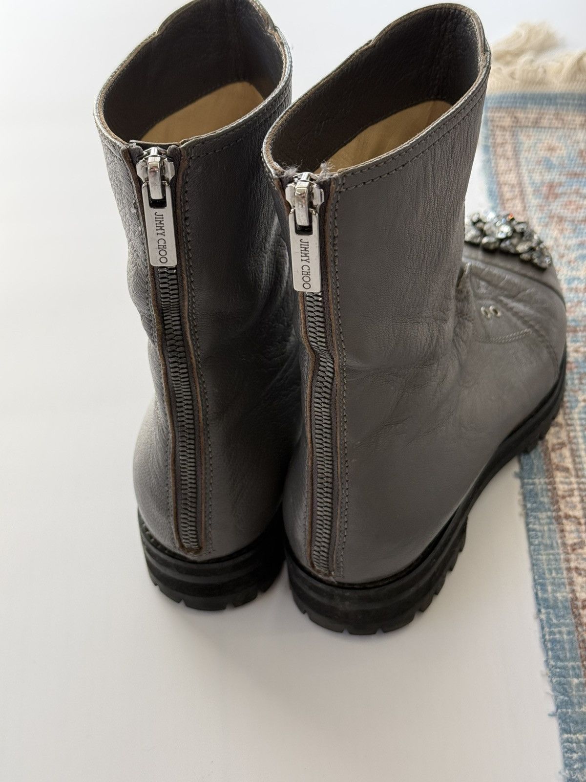 Jimmy Choo Jimmy Choo Biker Combat Ankle Leather Boots Size 37 Size US 7 / IT 37 - 4 Thumbnail