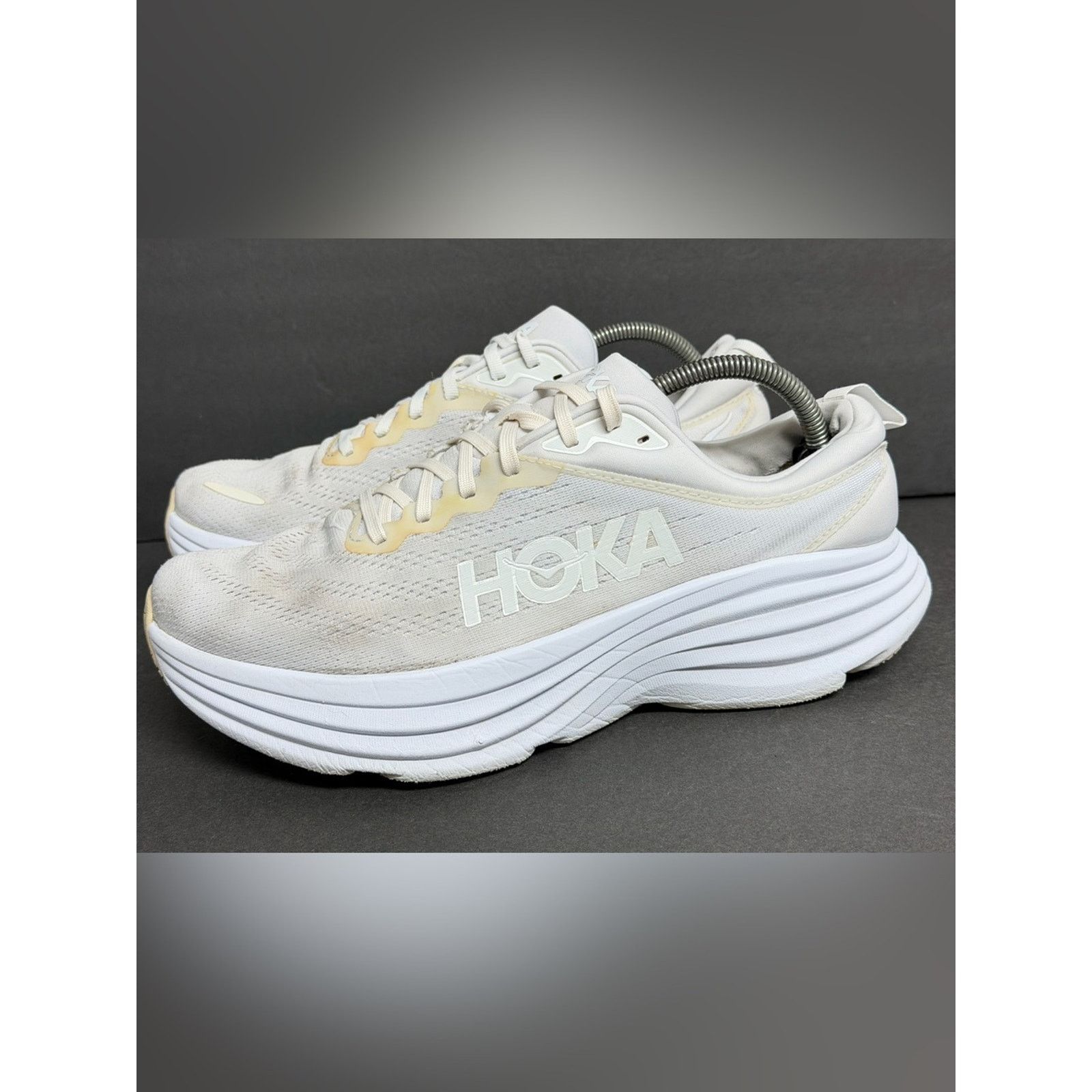 Hoka Hoka Bondi 8 Men's Size 10 D White Athletic Running Shoes Size US 10 / EU 43 - 1 Thumbnail