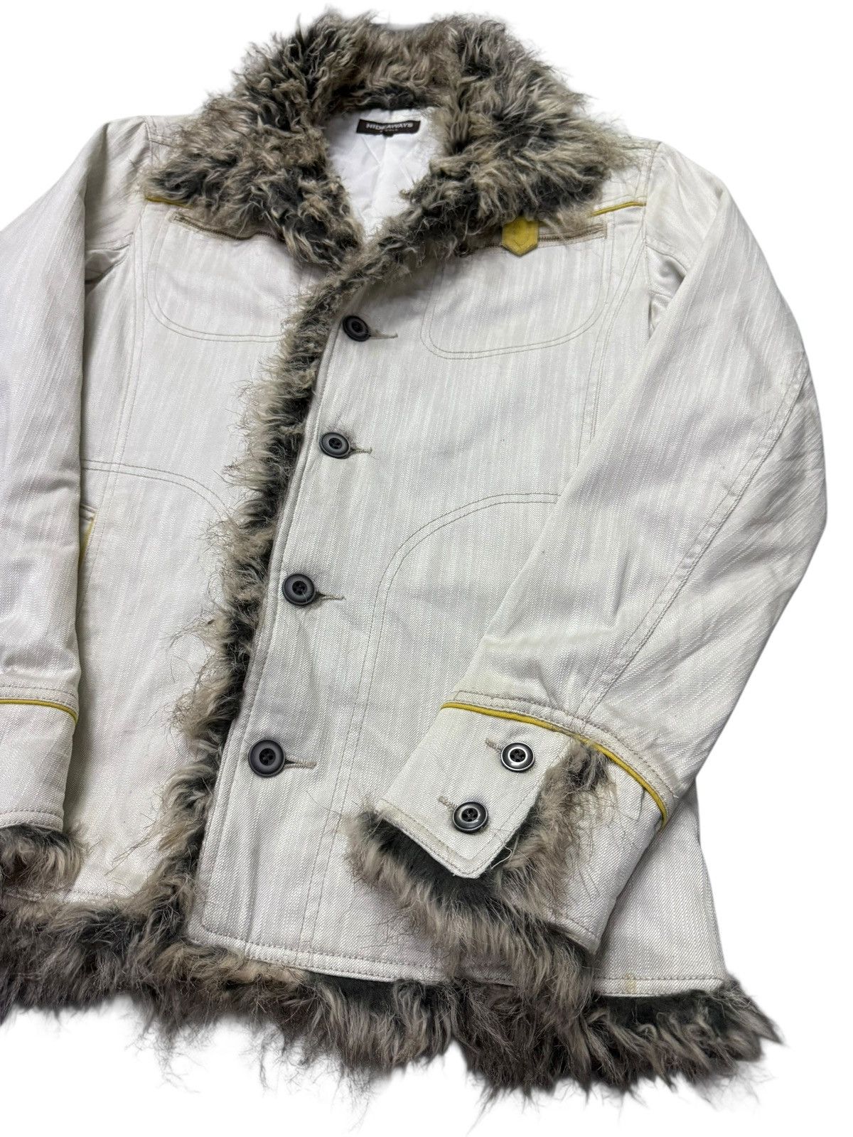 Japanese Brand Hideaways Nicole Fur Trimmed Rock Star Denim Jacket Size US S / EU 44-46 / 1 - 3 Thumbnail