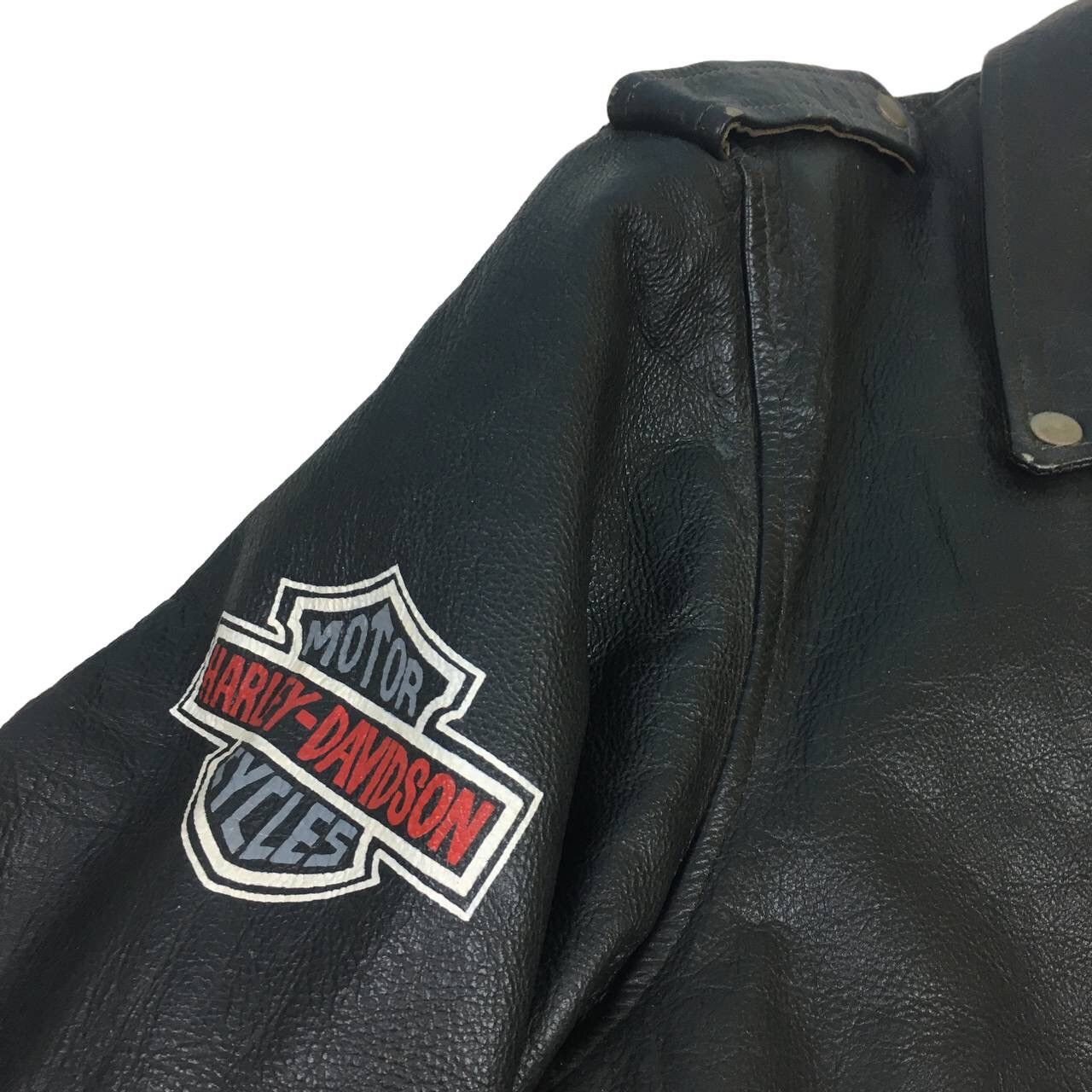 Genuine Leather Akaso Division Harley Davidson Printed Leather Biker Jacket Size US M / EU 48-50 / 2 - 7 Thumbnail