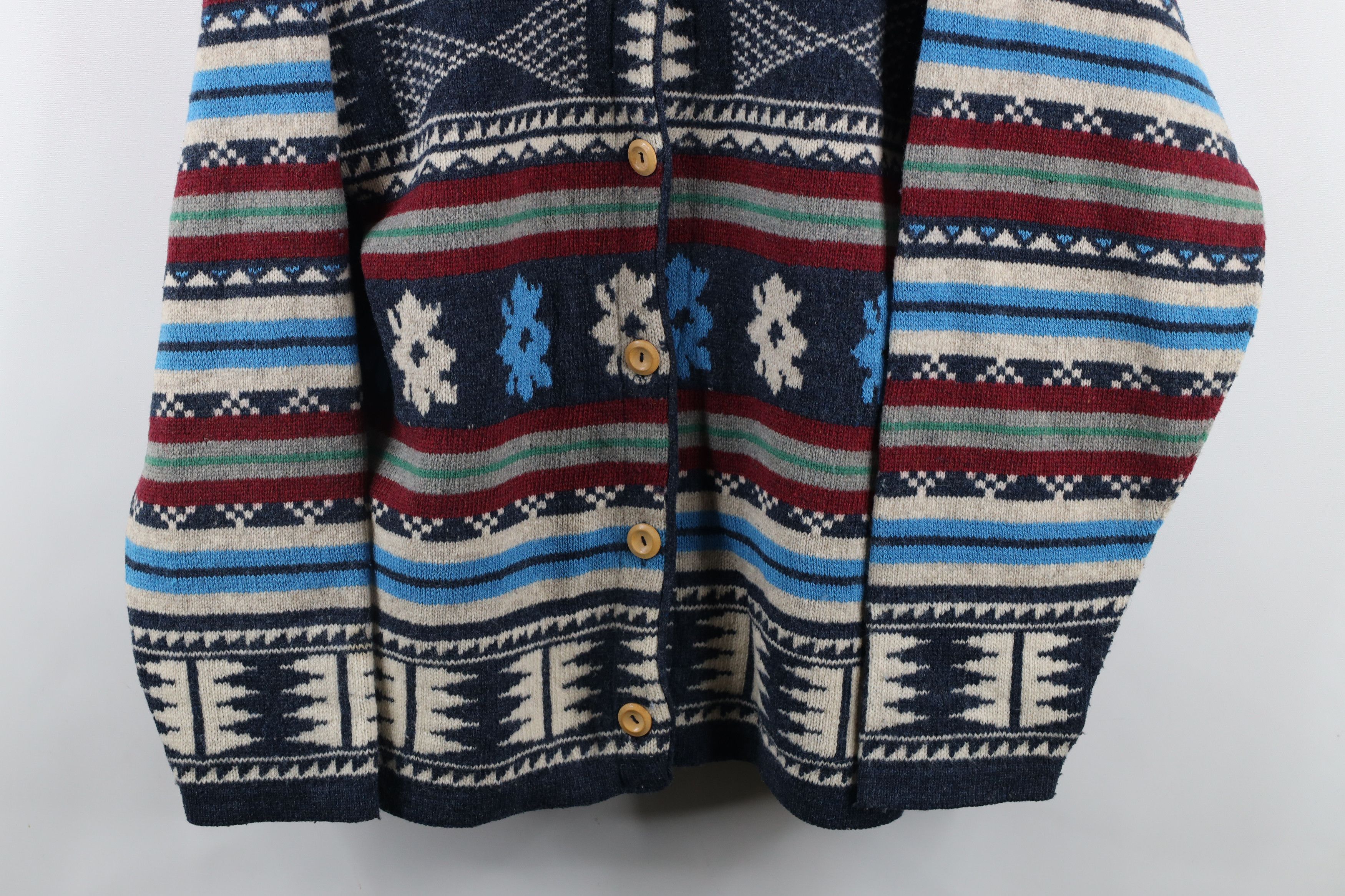 Vintage Vintage 90s Streetwear Wool Blend Knit Cardigan Sweater Size L / US 10 / IT 46 - 3 Thumbnail