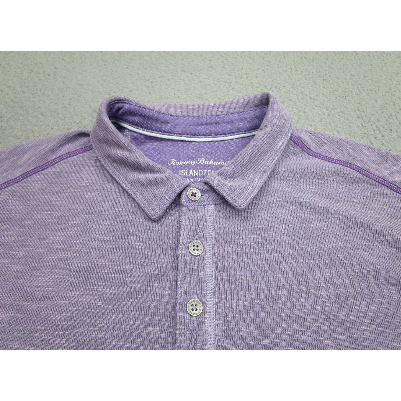 Tommy Bahama Tommy Bahama Polo Shirt Mens L Purple IslandZone 37.5 Modal Blend Tech Jersey Moisture Wicking Collared Short Sleeve Embroidered Logo Golf/IslandZone Size US L / EU 52-54 / 3 - 3 Thumbnail