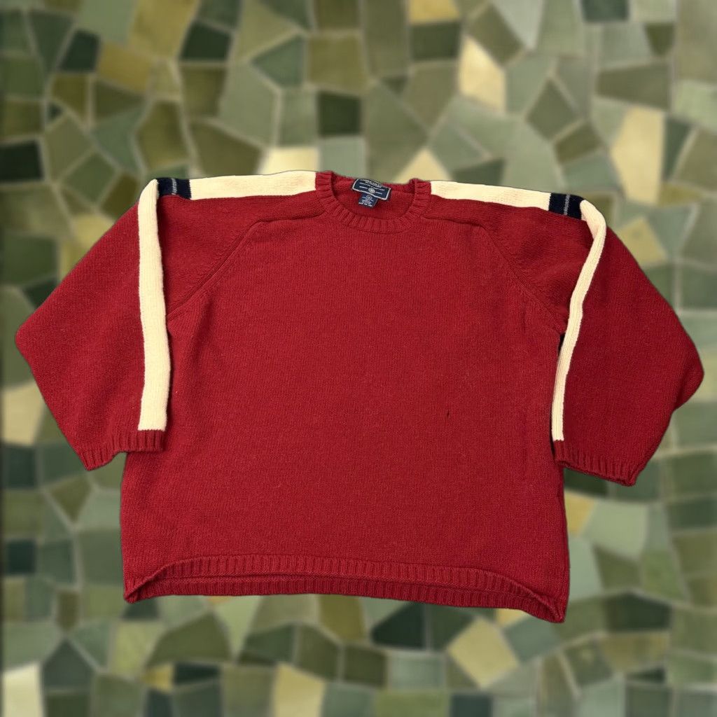 American Eagle Outfitters VINTAGE American Eagle Outfitters Sweater Mens XL Knit Red Wool Crew Neck Italy 90s Striped MENS Size US XL / EU 56 / 4 - 1 Thumbnail