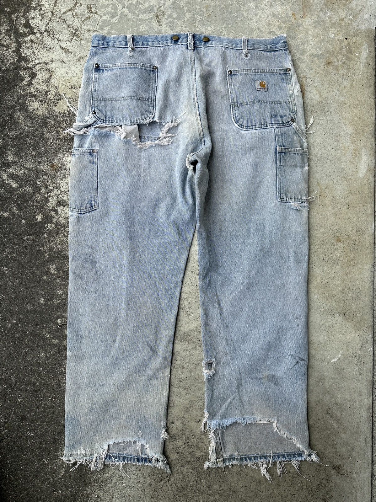 Carhartt Trashed Stonewash Doubleknee Dungaree Carpenter work pant Size US 42 / EU 58 - 2 Thumbnail