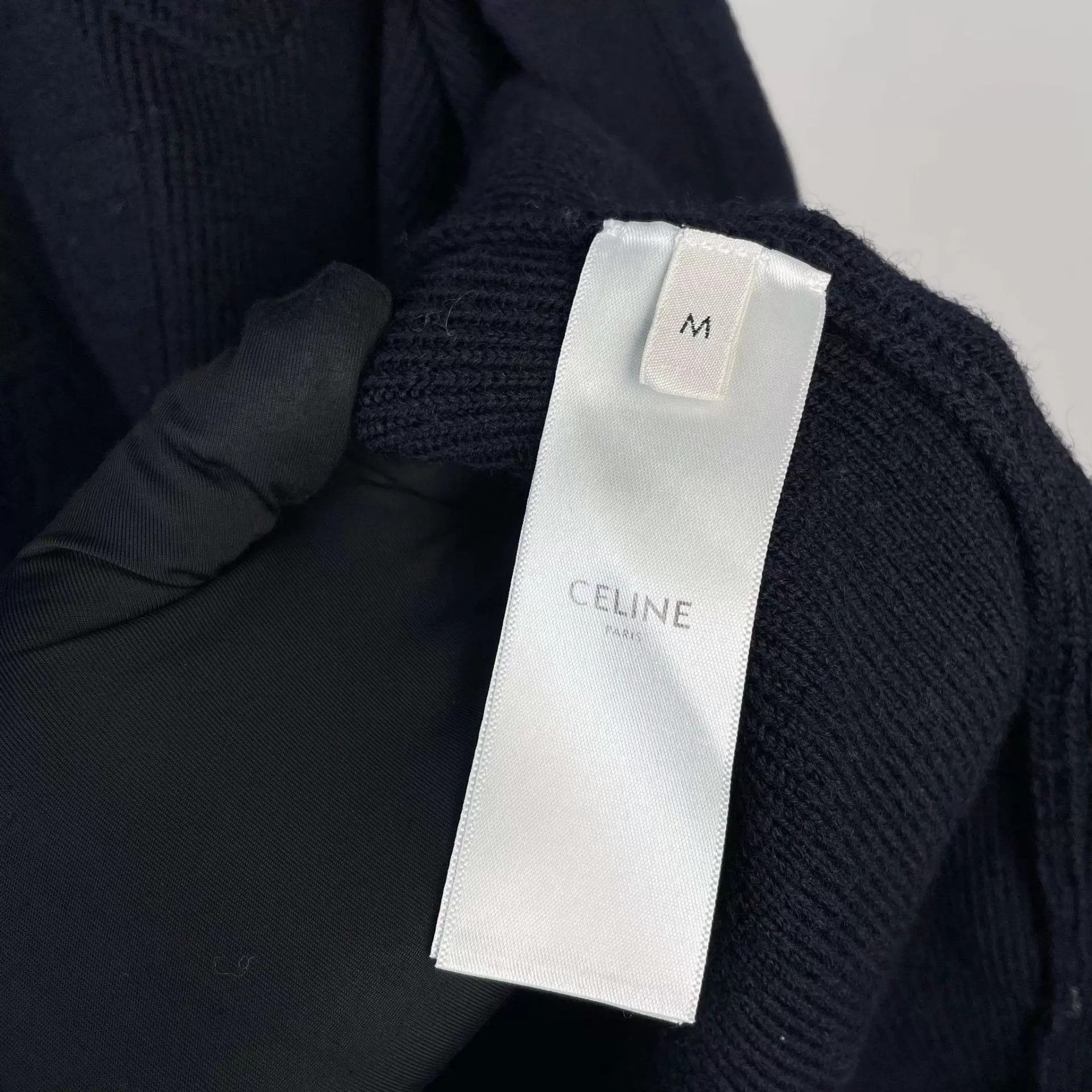 Celine 98 New Celine embroidered logo wool knit cardigan M Size M / US 6-8 / IT 42-44 - 7 Thumbnail