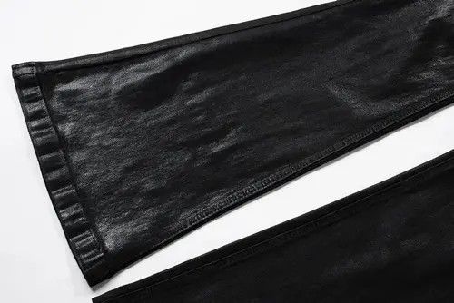 VIBE Streetwear Wax Leather Stretch Hombre Baggy Flare Pants Size US 32 / EU 48 - 7 Thumbnail