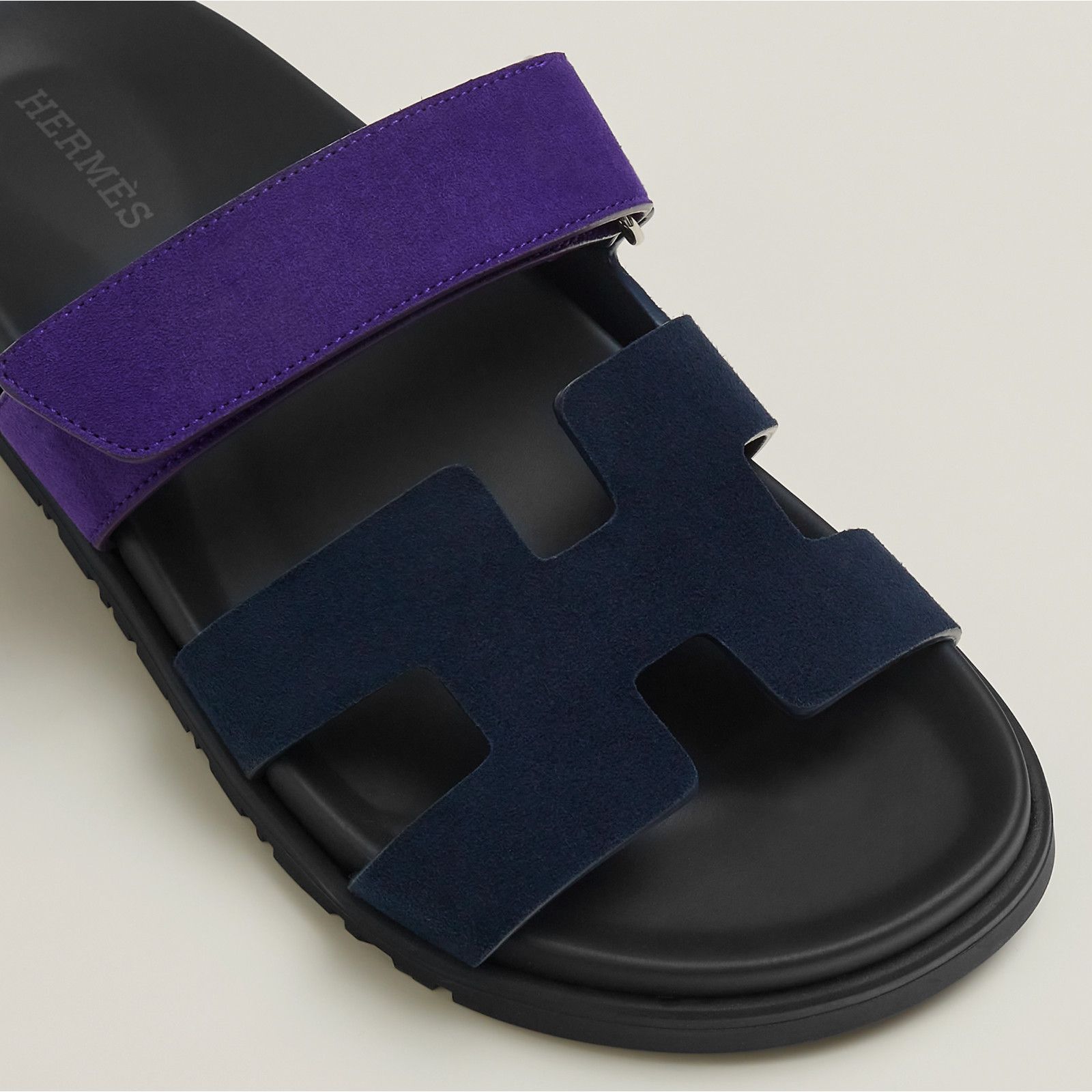 Hermes Hermes Chypre Sandal Black Violet Purple Blue H Logo Strap Size US 7 / IT 37 - 4 Thumbnail