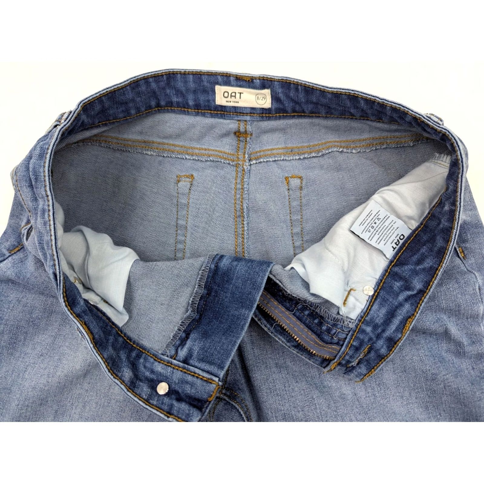 Vintage Oat New York Blue Jeans Women 8 30x26 High Rise Straight Medium Wash Denim 5-Pocket Stretch Vintage: No (Not Vintage) Size 30" / US 8 / IT 44 - 6 Thumbnail