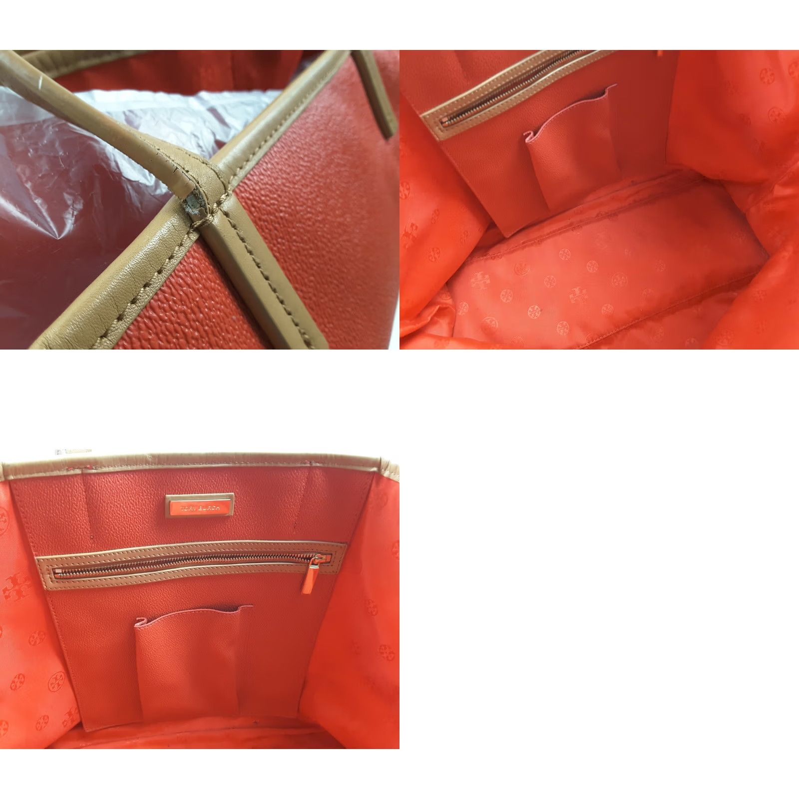 Tory Burch Tory Burch Large Tote Beach Shoulder Handbag Purse Red Women Tote Large Beach Purse Red Size ONE SIZE - 8 Thumbnail