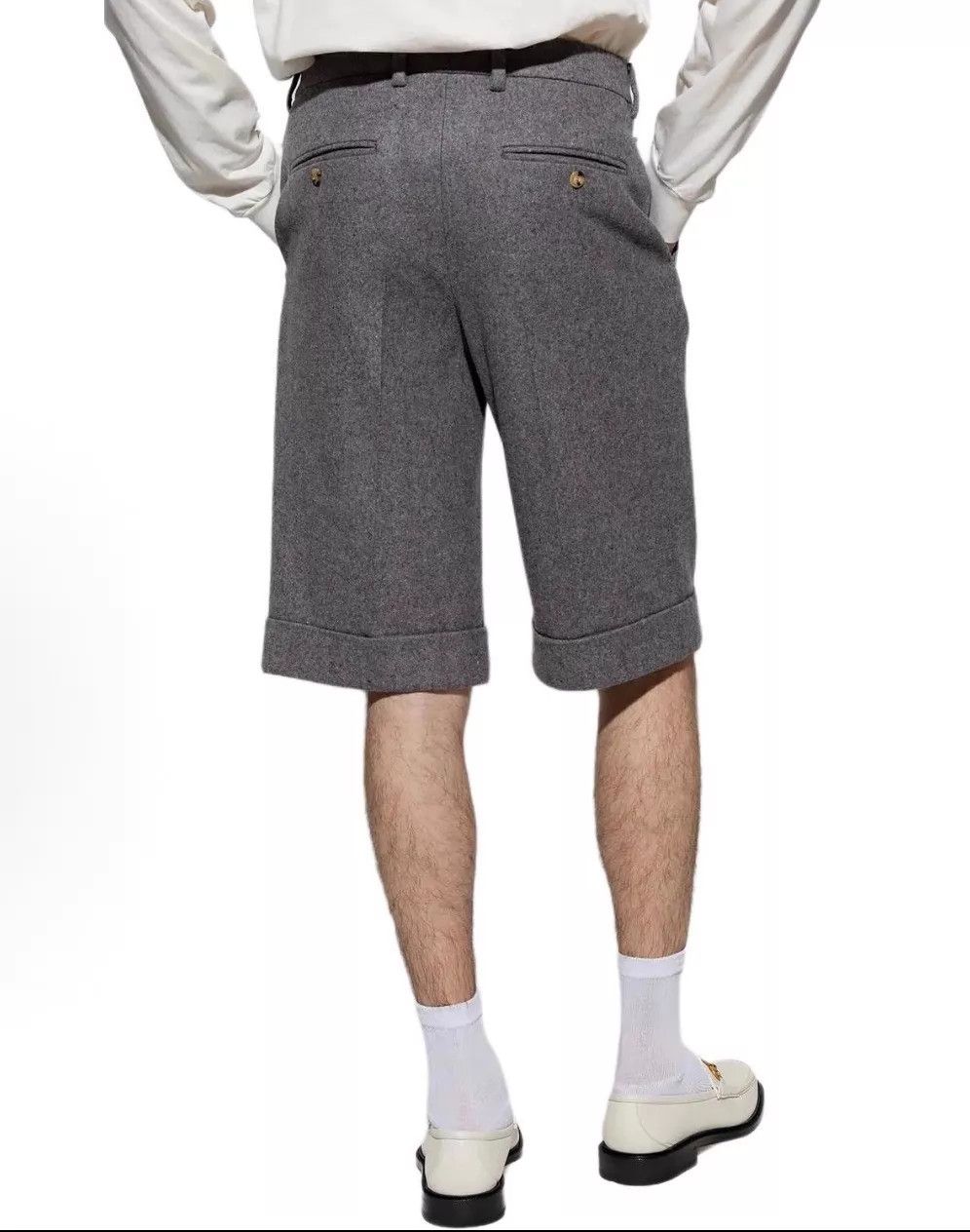 Gucci Gucci Wool-Cashmere Blend Dark Gray Shorts 44 Size US 28 / EU 44 - 4 Thumbnail