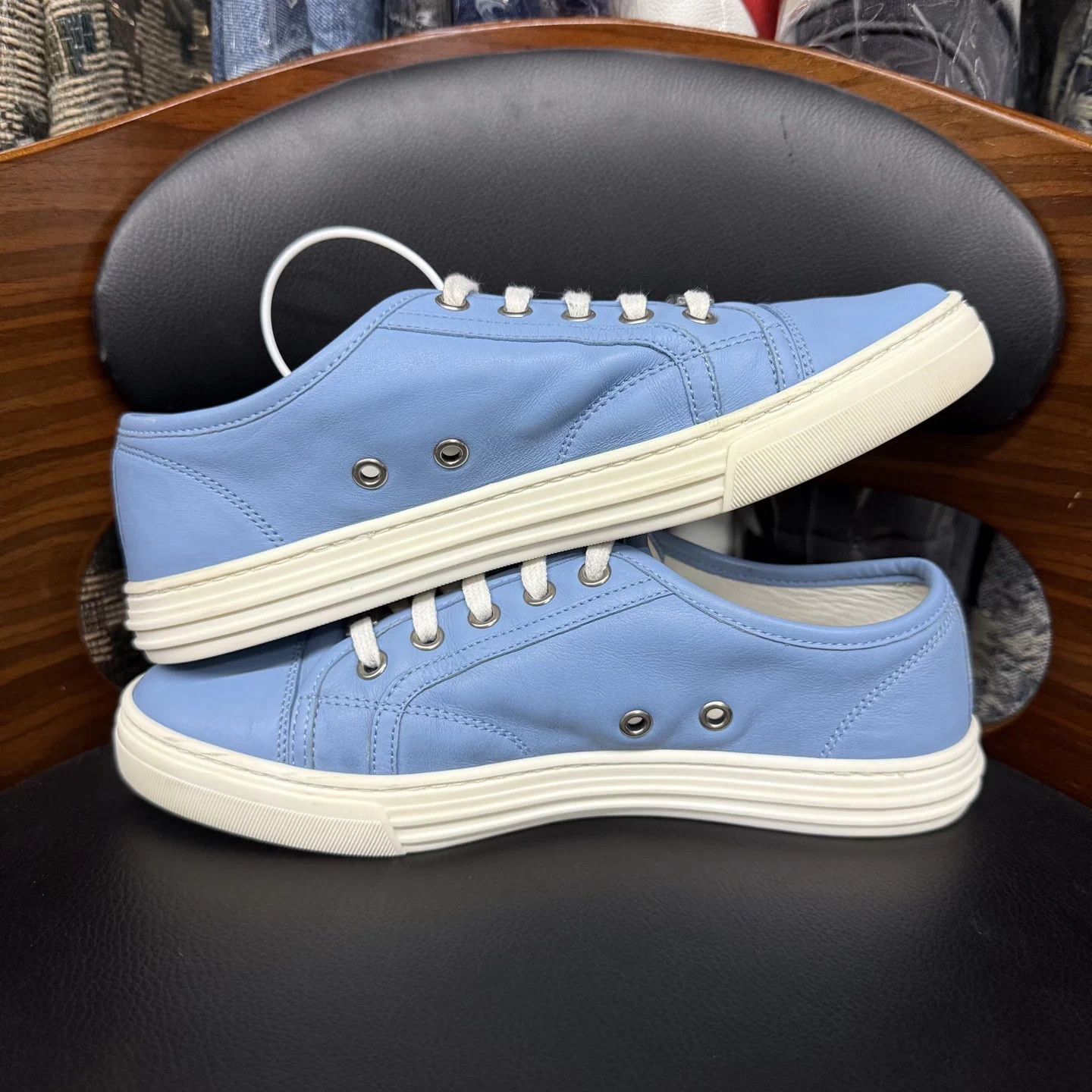 Gucci Gucci white blue sneakers 36.5 Size US 5.5 / IT 35.5 - 7 Thumbnail