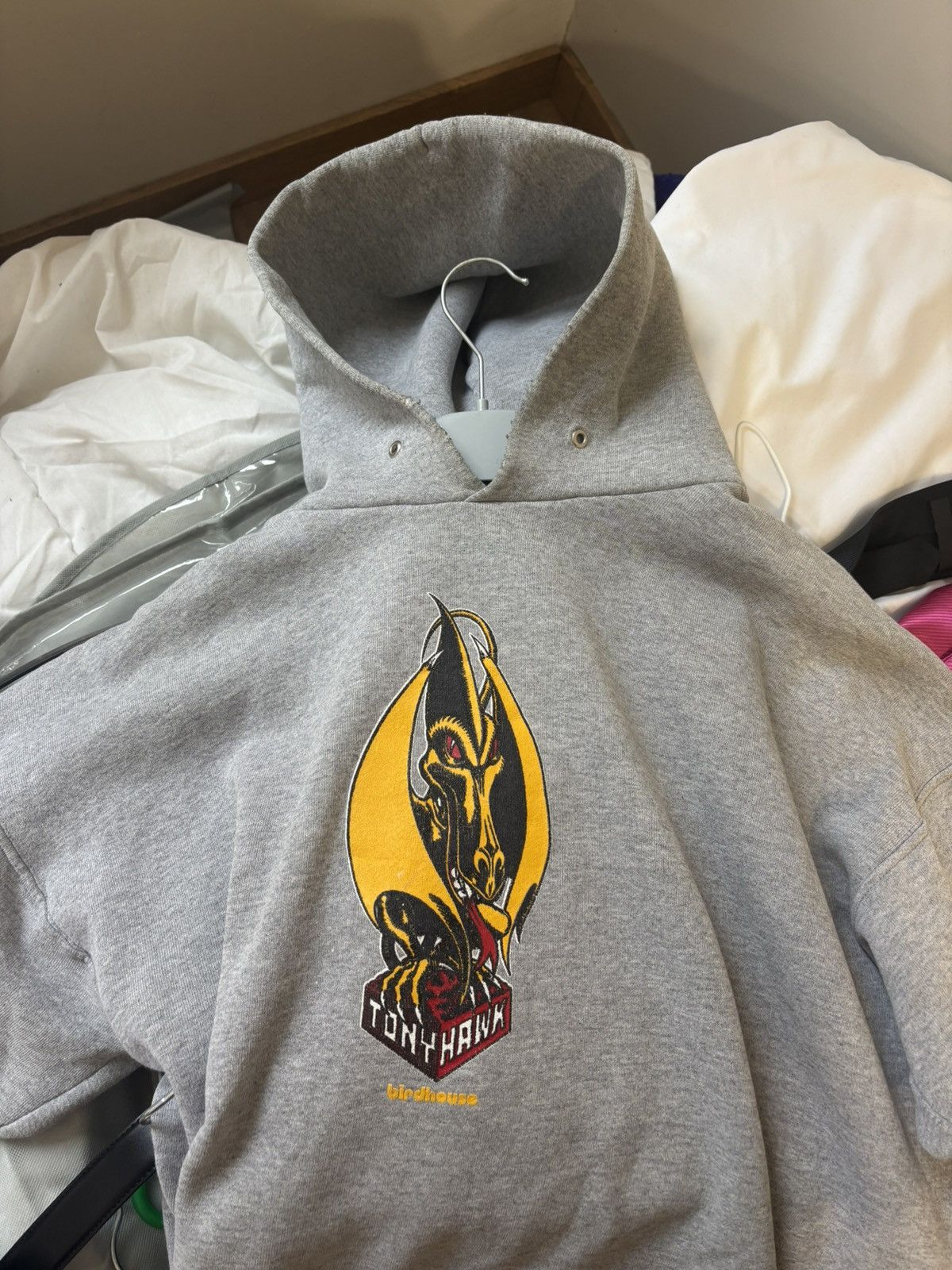 Vintage Super Rare Vintage Birdhouse Tony Hawk Grey hoodie 90s Size US XL / EU 56 / 4 - 3 Thumbnail