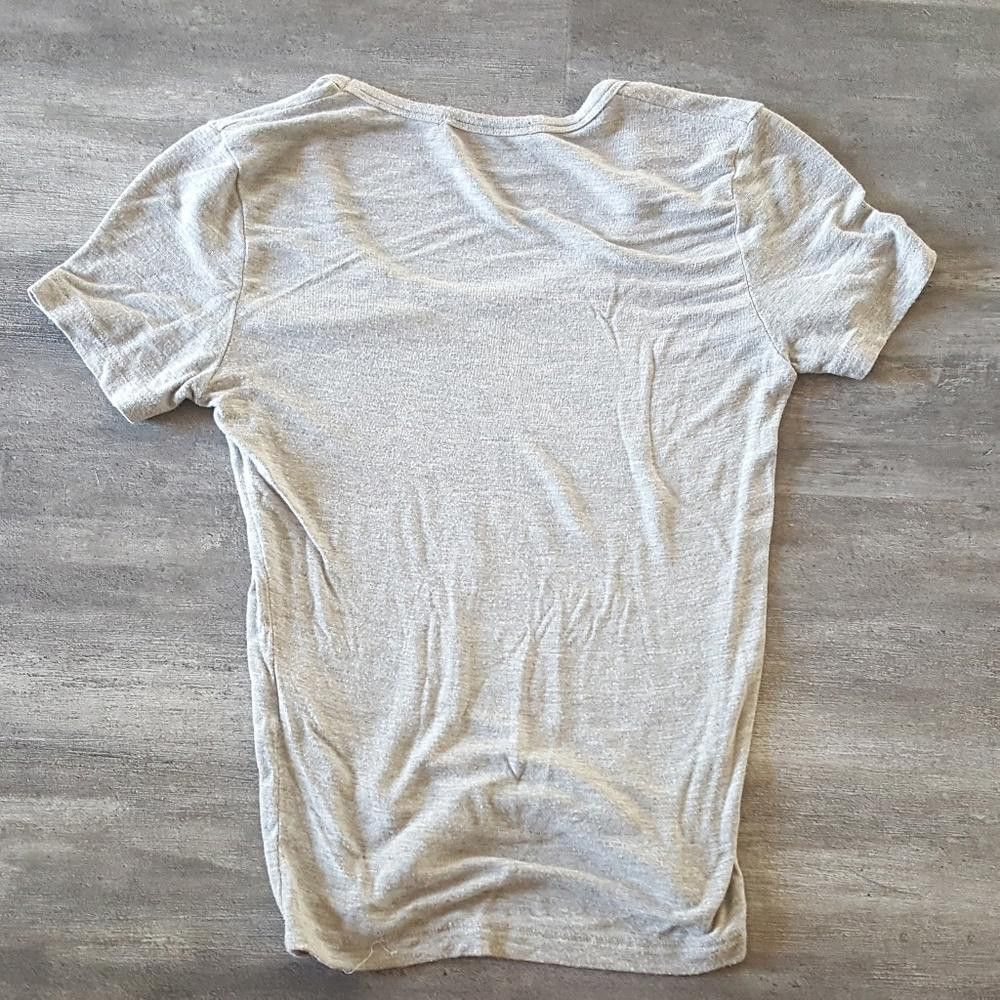 Designer Grey Solid Melville Scoop Short Sleeve Size ONE SIZE - 2 Thumbnail