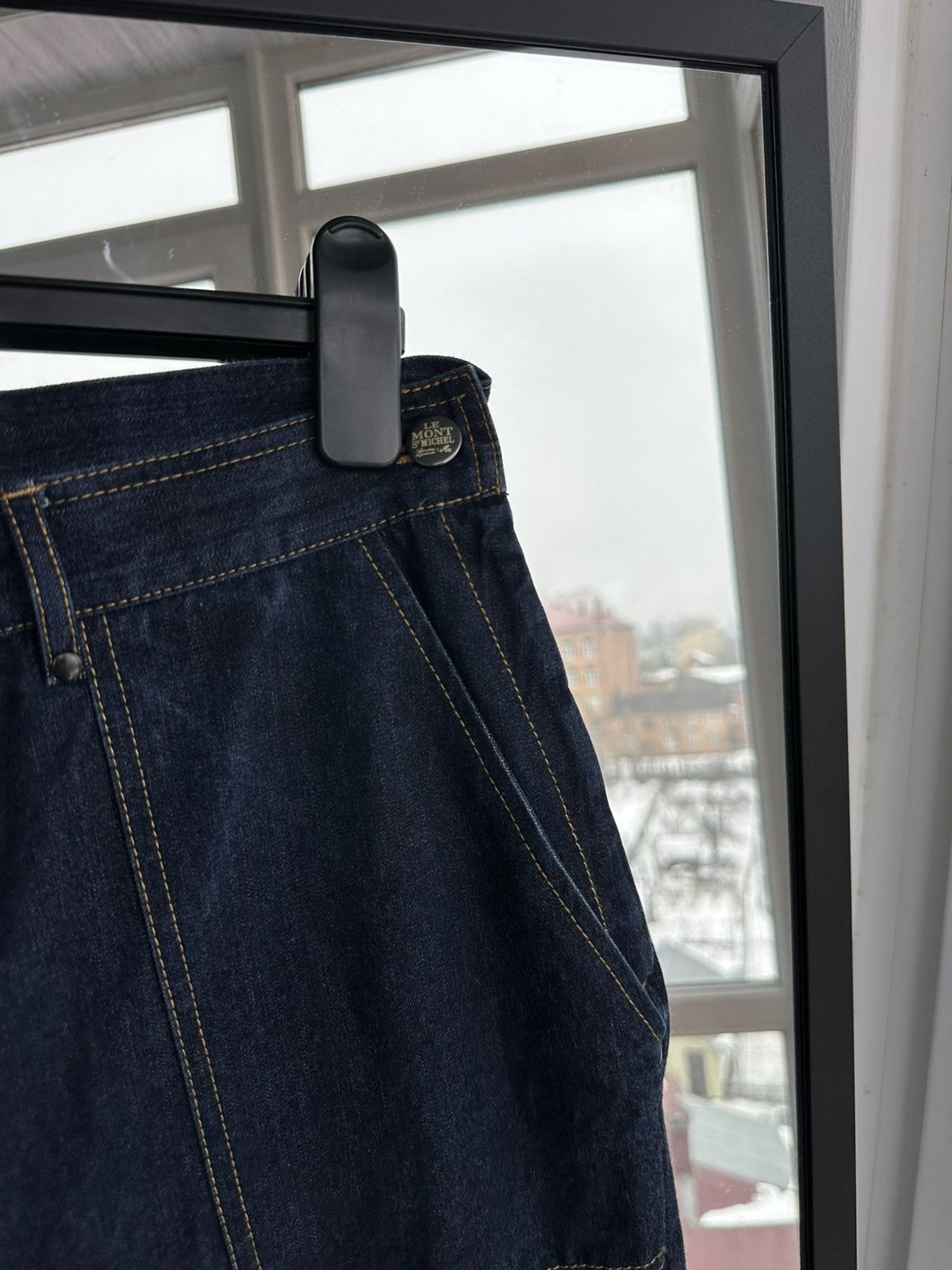 Le Mont Saint Michel Le Mont S’Michel BuckleBack Navy Woman Jeans French Workwear Size 32" / US 10 / IT 46 - 4 Thumbnail