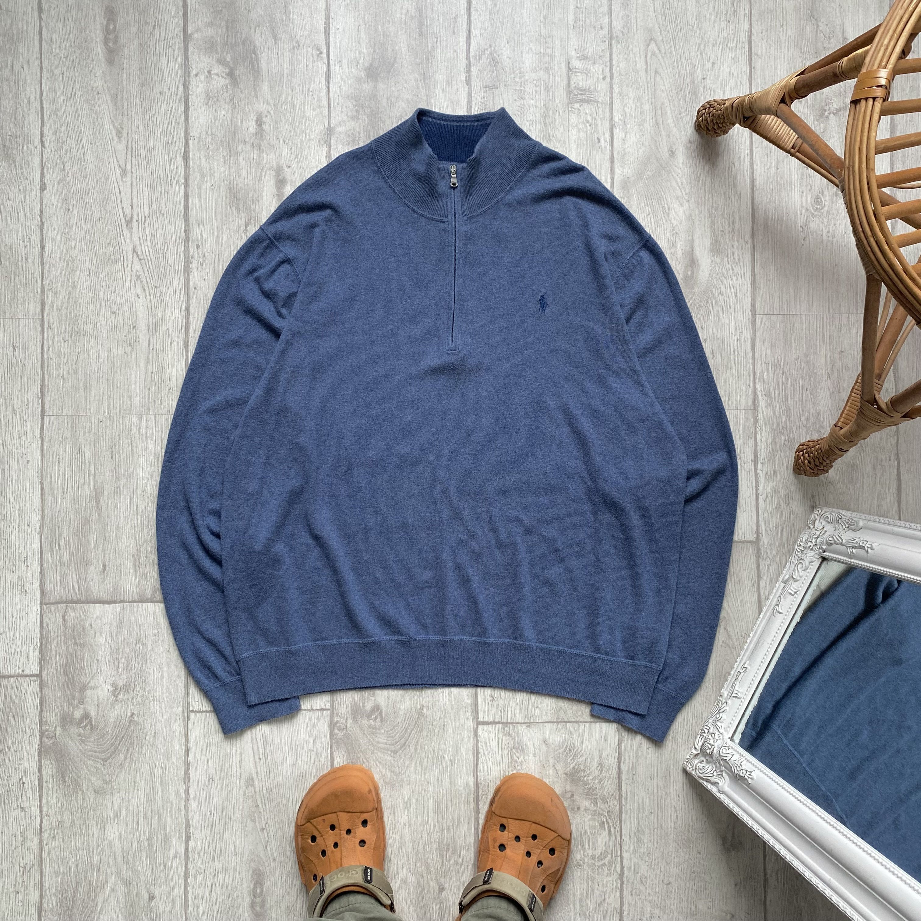 Polo Ralph Lauren Polo Ralph Lauren Vintage 1\4 Quarter Zip Light Sweater Size US XXL / EU 58 / 5 - 1 Thumbnail