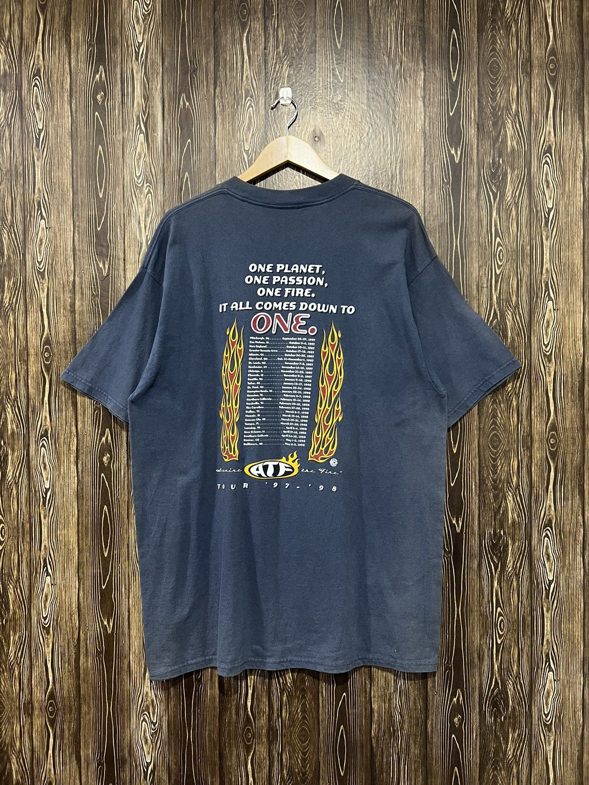Band Tees × Vintage Vintage 90s Acquire The Fire Band Tour Tshirt Size US XL / EU 56 / 4 - 8 Thumbnail