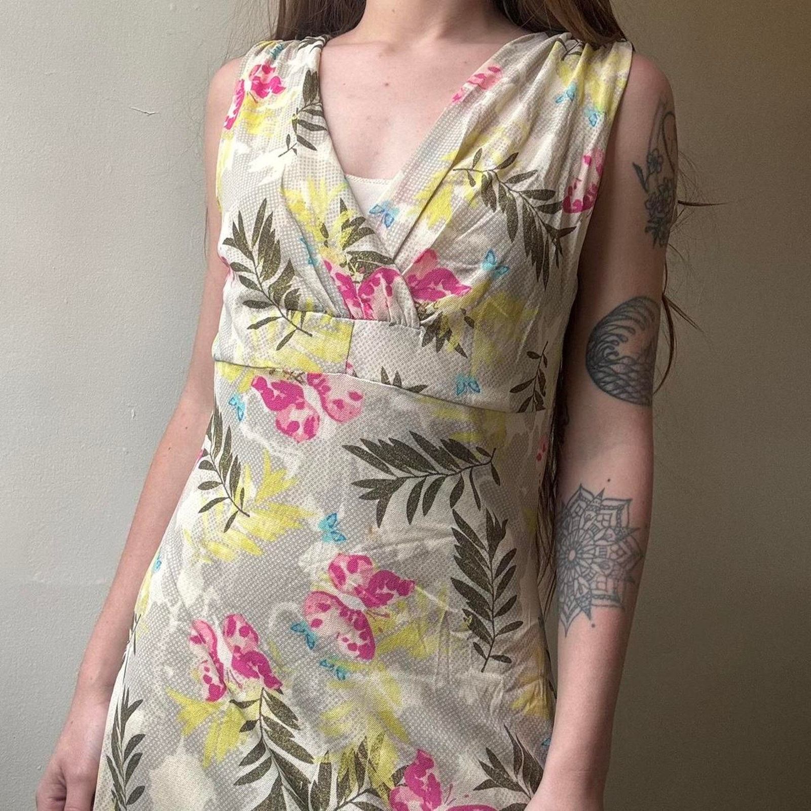 Vintage Vintage i.e. Petite 2000s Floral Sun Dress Small Y2K Summer Size S / US 4 / IT 40 - 3 Thumbnail