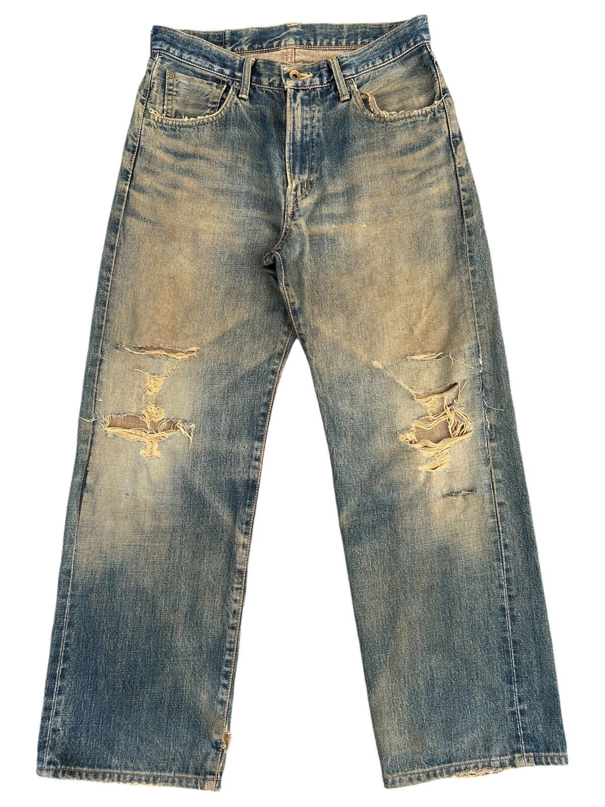 Kapital Thrashed Vintage Edwin 505X Selvedge Rusty Denim Jeans Size US 31 - 1 Thumbnail