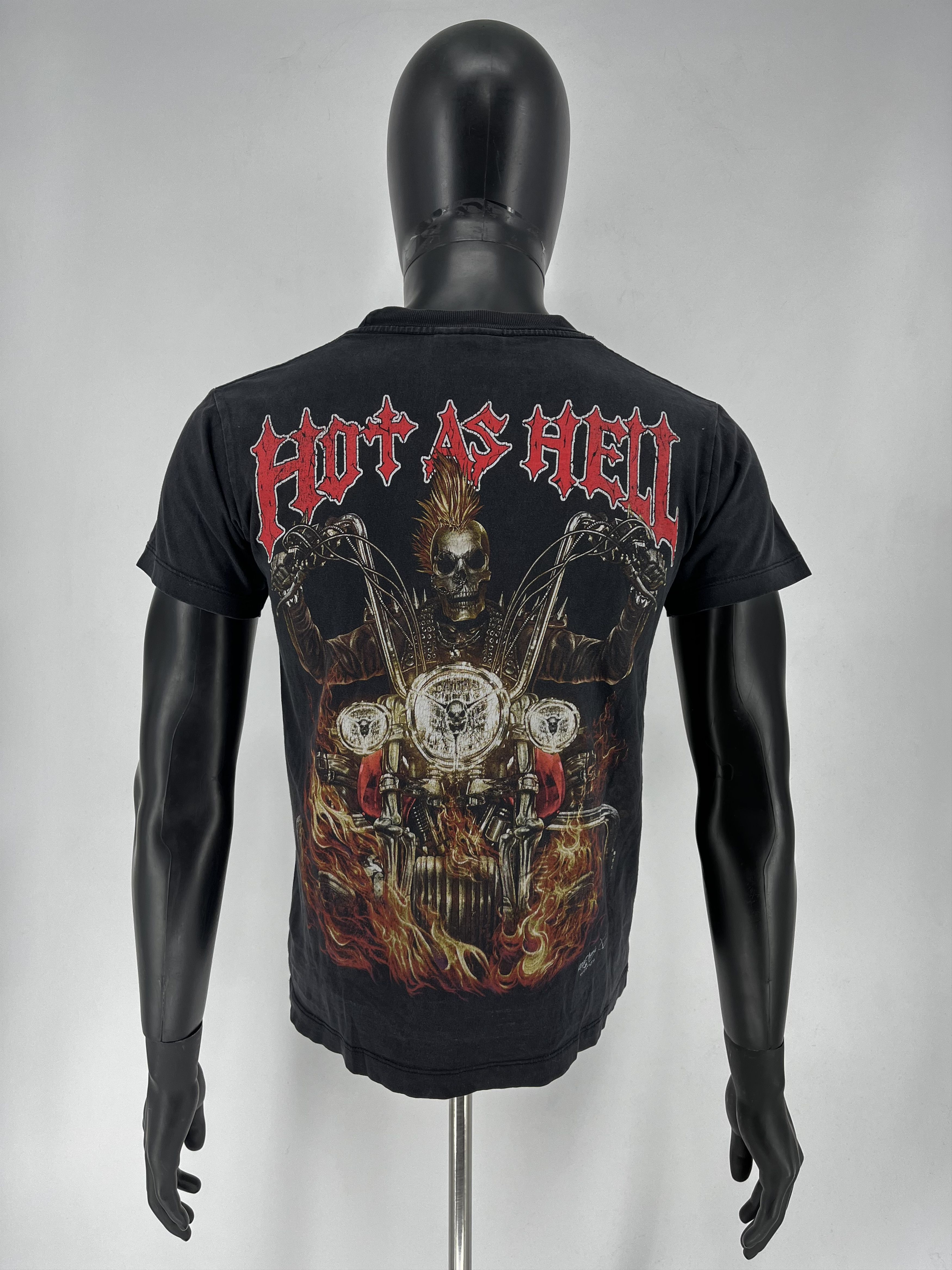 Band Tees Rock Chang Hot as Hell Vintage Skull Ghost Rider Tee Size US S / EU 44-46 / 1 - 12 Thumbnail