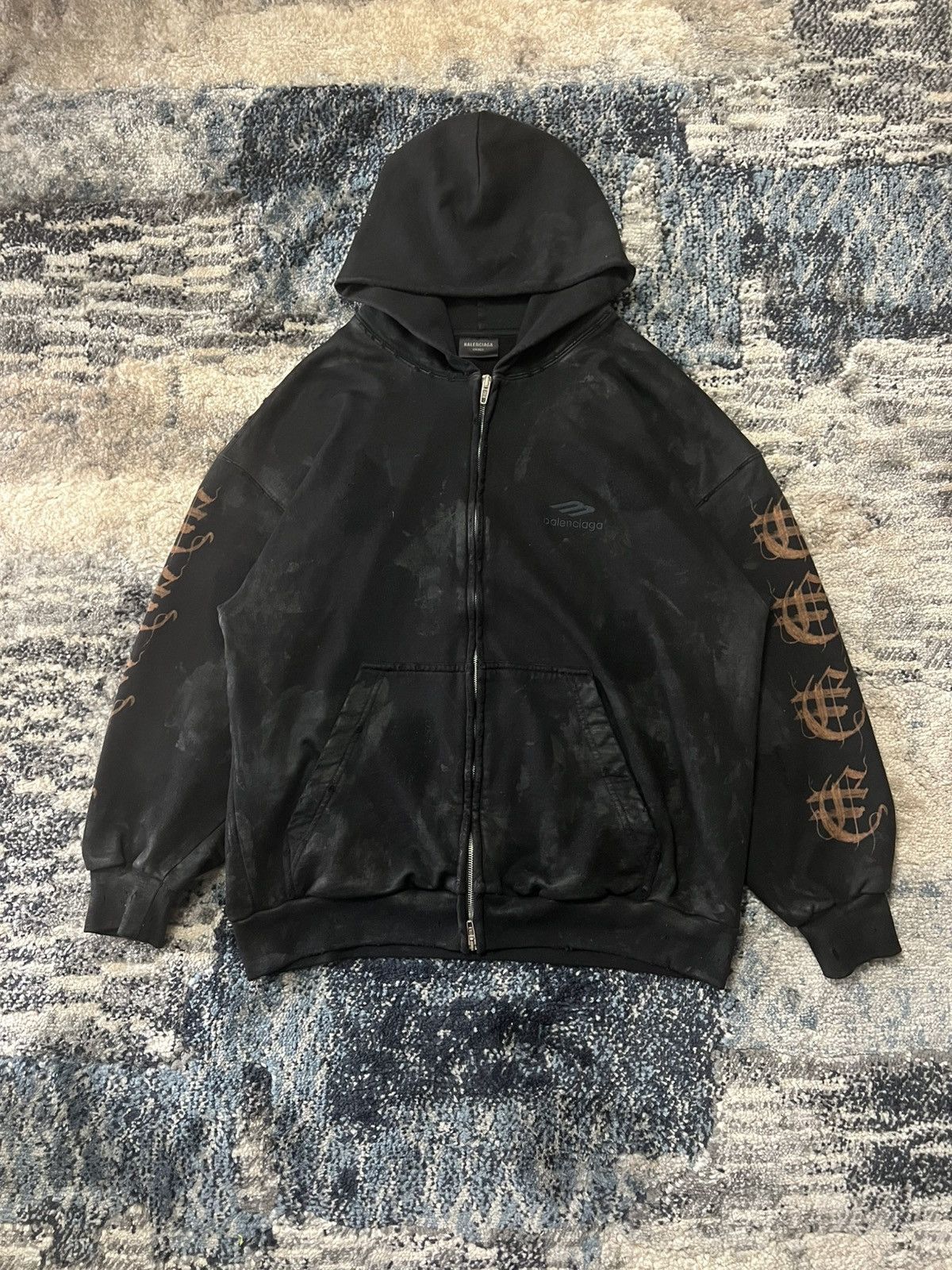 Balenciaga FW23 Balenciaga Mudwash Heavy Metal Zip Up Size US XS / EU 42 / 0 - 1 Thumbnail