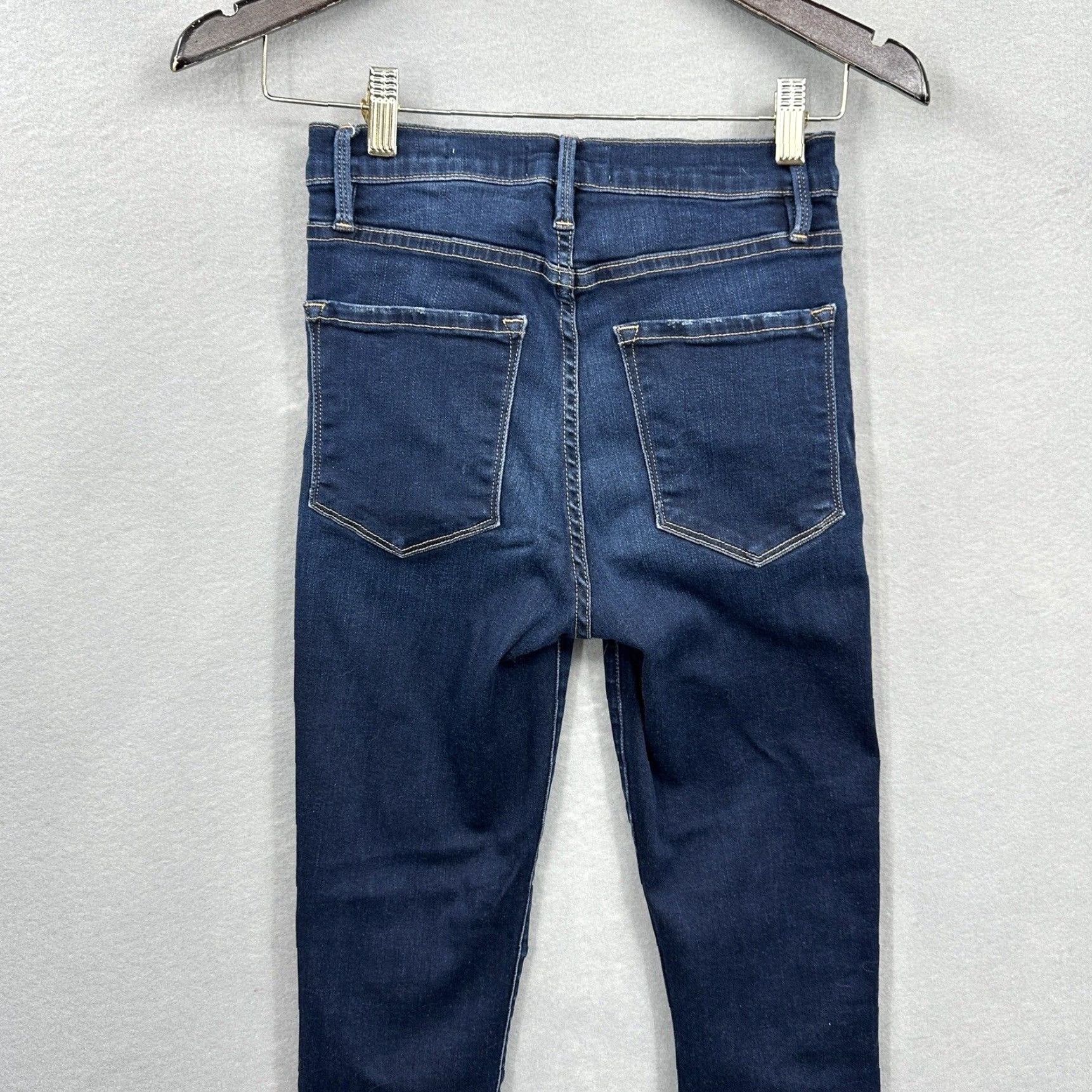 Frame FRAME Jeans Womens 25 High Rise Skinny Dark Wash Boho Cigarette Denim Pants Womens 25 FRAME Jeans Skinny Dark Wash Bohemian Rise High Size 42" / US 20 - 6 Thumbnail