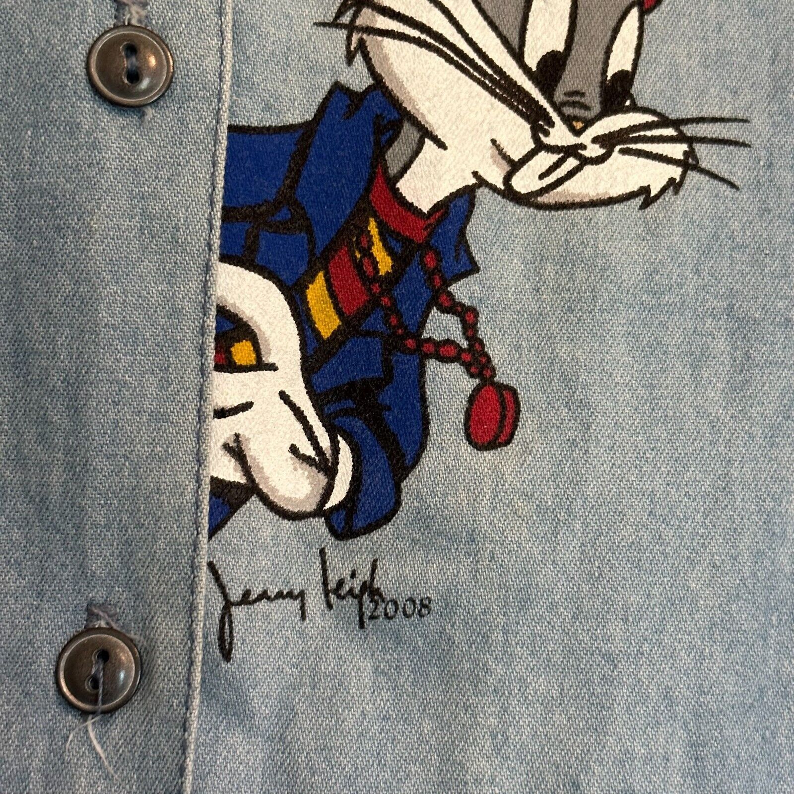 Other JERRY LEIGH 2008-LOONEY TUNES-Bugs, Tweety, Taz...Button Up. Size L / US 10 / IT 46 - 3 Thumbnail