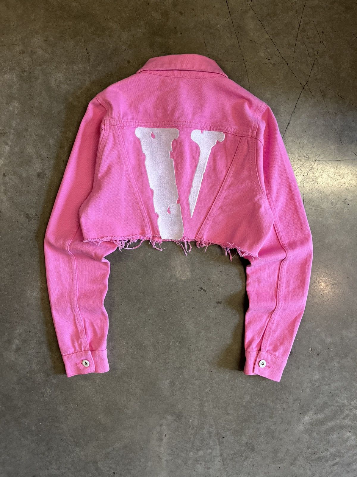 VLONE Friends- Pink Cropped Denim Jacket