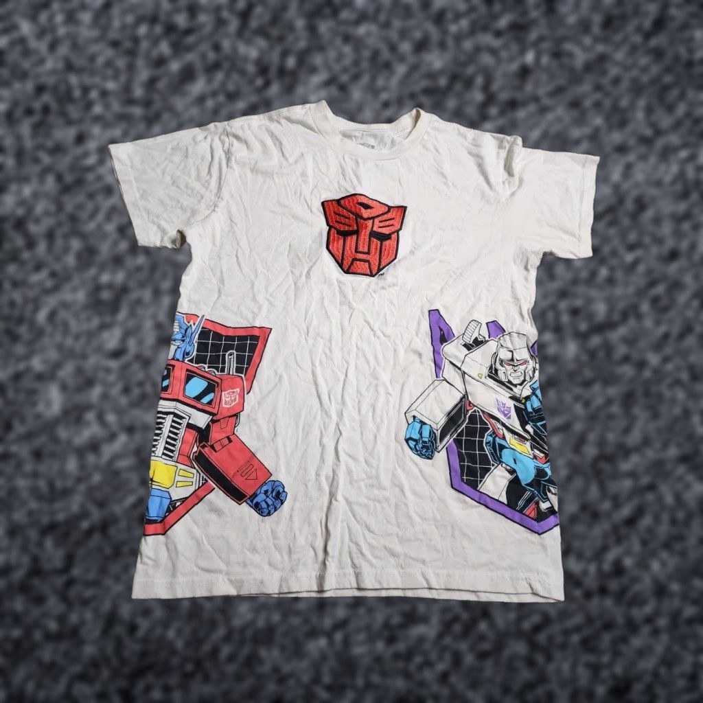 Vintage Transformers Optimus Prime Embroidered T-Shirt Mens L Beige 80s Movie Cartoon Size US L / EU 52-54 / 3 - 1 Thumbnail