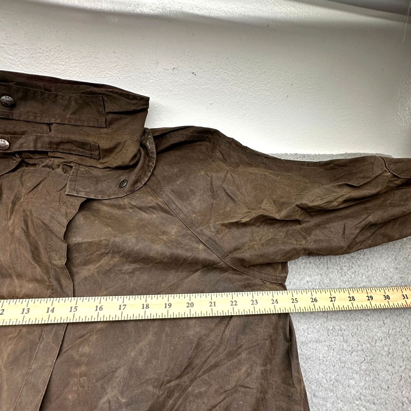 Vintage Driza Bone Australia Waxed Cotton Trench Riding Coat Mens XL 7 Brown Snap Size US XL / EU 56 / 4 - 4 Thumbnail