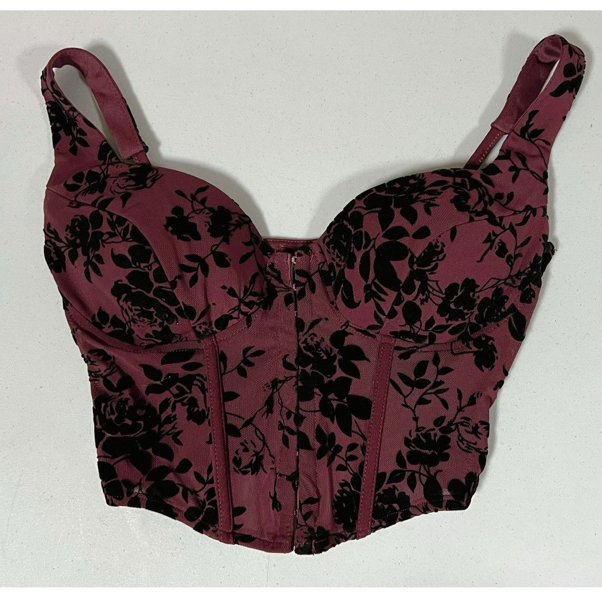 Windsor Smith Windsor Velvet Victorian Floral Corset Top Blouse Size S 🥀 Size S / US 4 / IT 40 - 2 Thumbnail