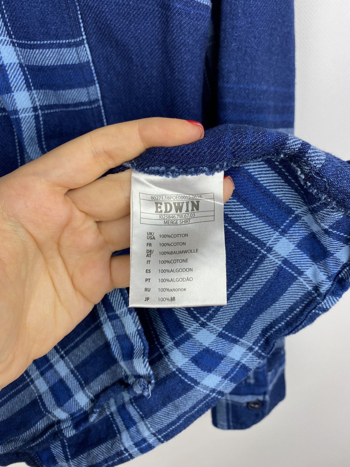 Edwin Edwin Indigo men’s long sleeve checked merge shirt size M Size US M / EU 48-50 / 2 - 12 Thumbnail