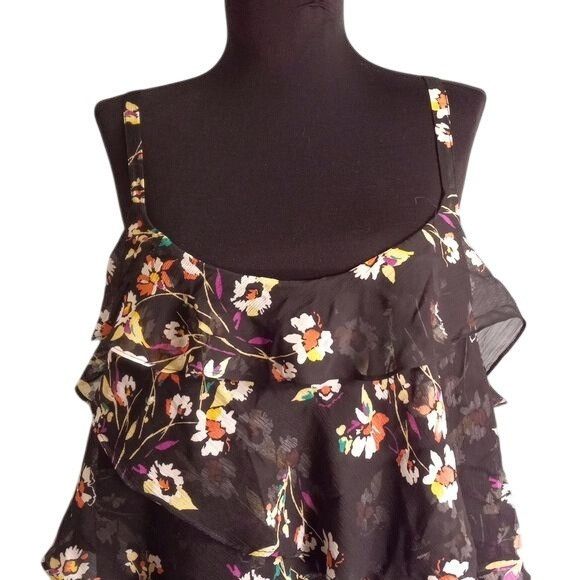 Torrid Torrid Size 2 18 20 2X Camisole Top Sheer Floral Tiered Ruff Size XXL / US 16-18 / IT 52-54 - 6 Thumbnail