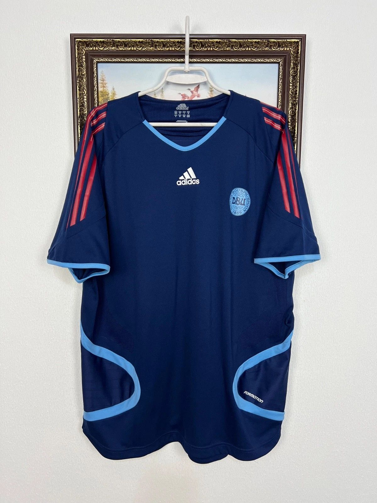 Adidas Denmark football shirt 2006 Soccer Adidas Jersey Mens Trikot Size US XL / EU 56 / 4 - 1 Thumbnail