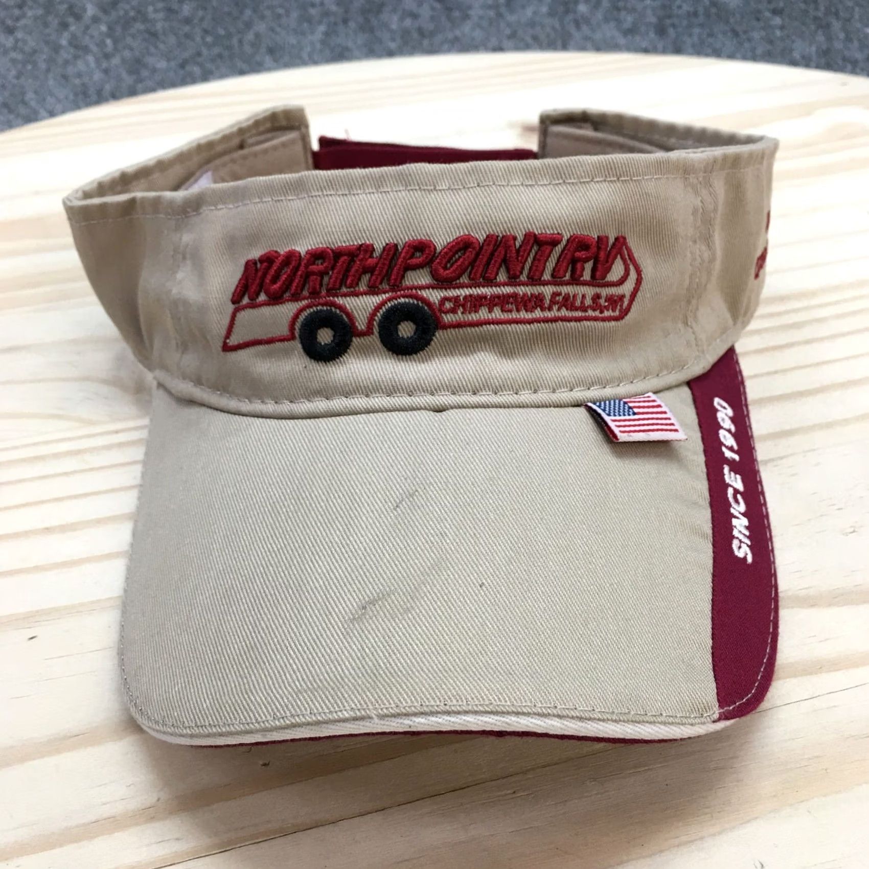 Logo 7 North Pont RV Visor Cap Hat Mens One Size Beige Adjustable Embroidered Logo Size ONE SIZE - 2 Thumbnail