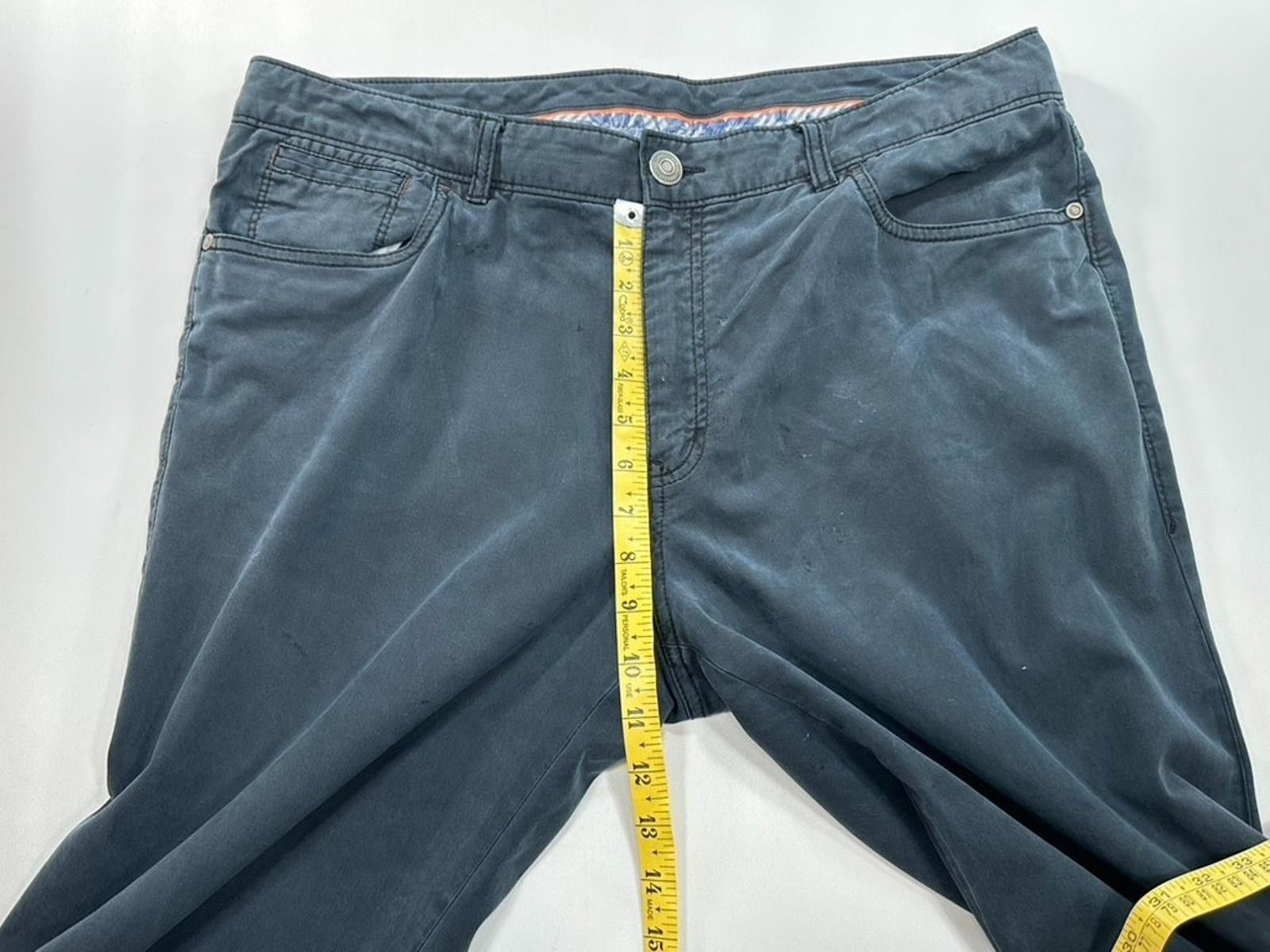 Tommy Bahama Tommy Bahama Flat Front Cotton Blend Chinos Blue Mens 36/34 Size US 36 / EU 52 - 7 Thumbnail