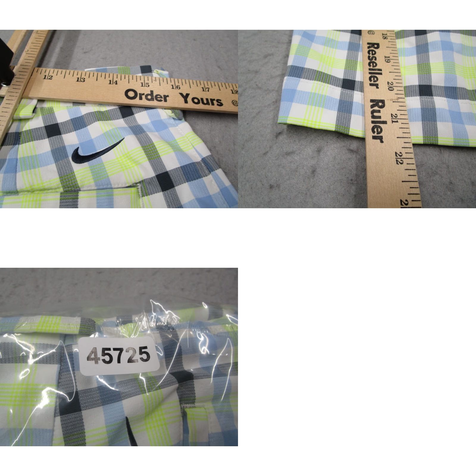 Nike Nike Golf Shorts Mens 32 Blue Dri-Fit Check 10" Chino Casual Travel Sports Golf Mens Size US 32 / EU 48 - 8 Thumbnail