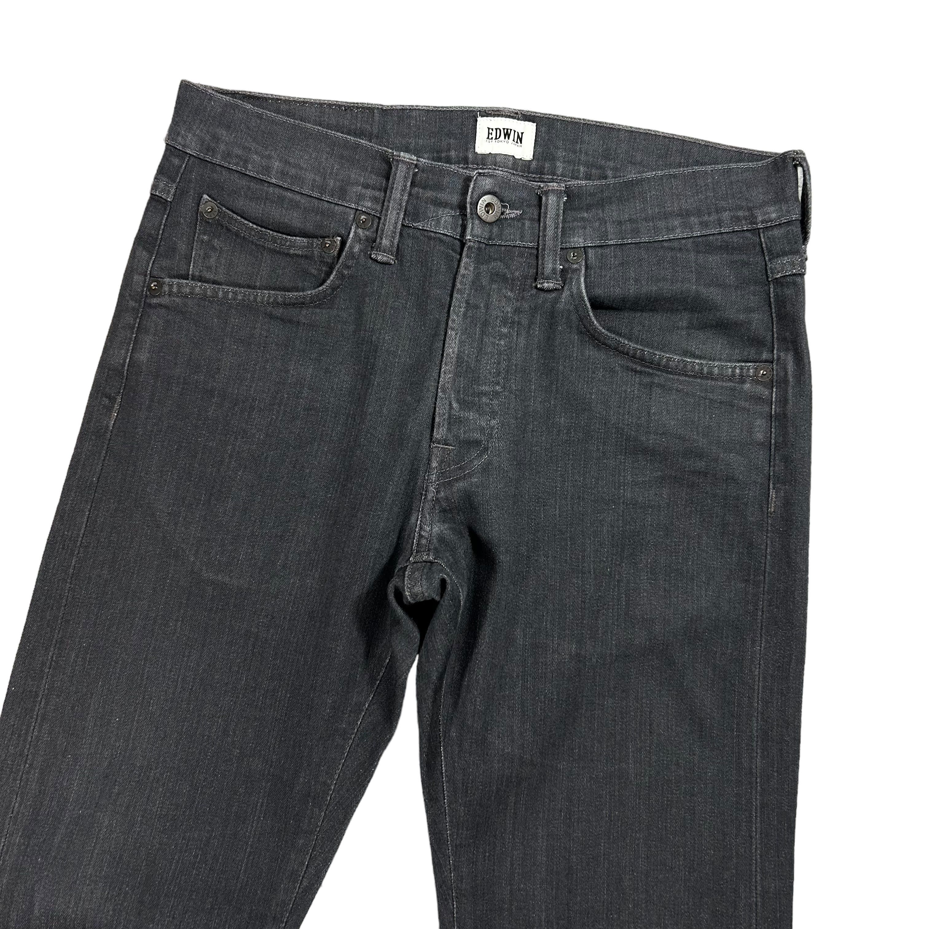 Edwin Edwin ED-55 Regular Tapered Black Denim Size W29L32 Size US 29 - 3 Thumbnail