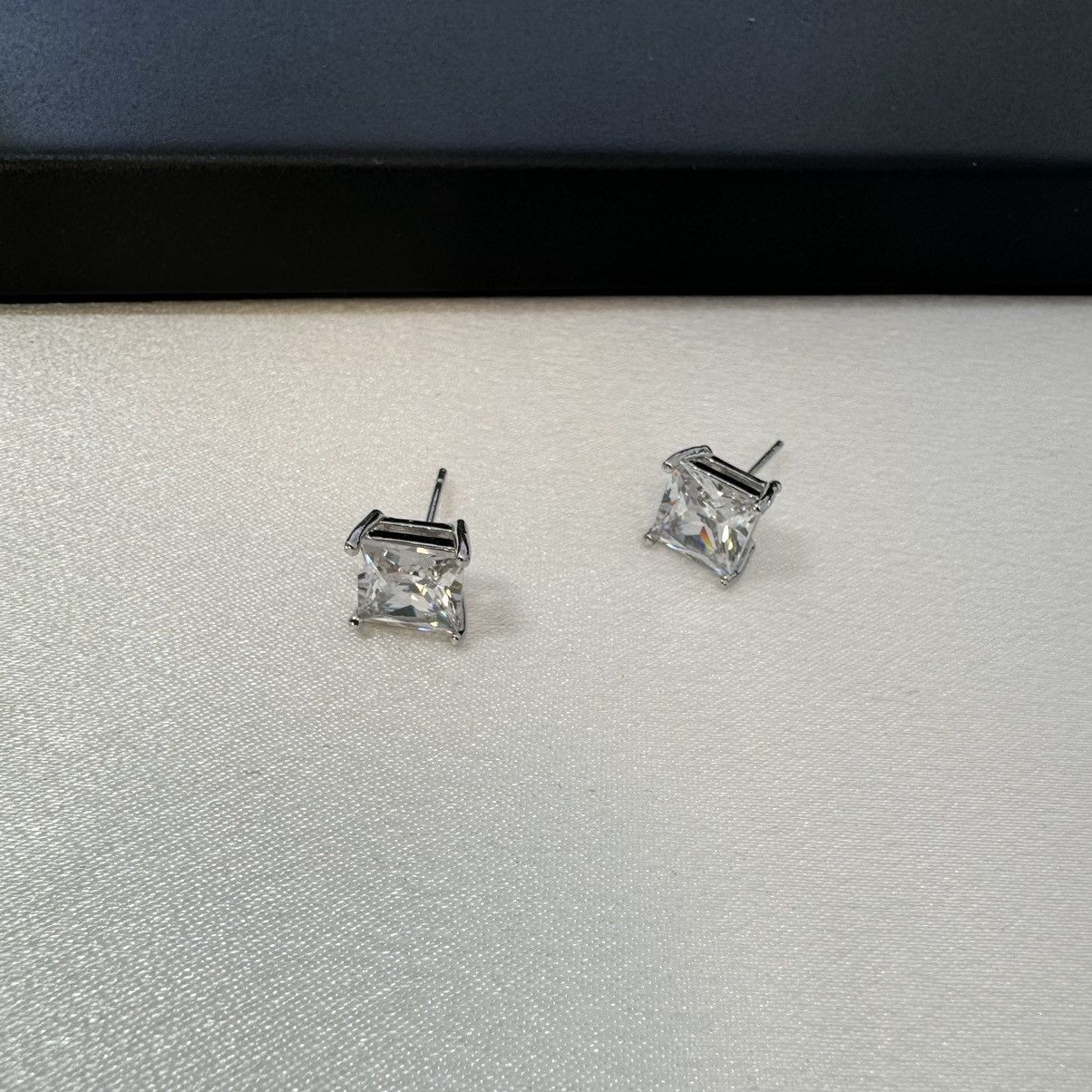 Designer 8mm CZ Stud Earrings for Men Women,Hip Hop Unisex Style Size ONE SIZE - 3 Thumbnail