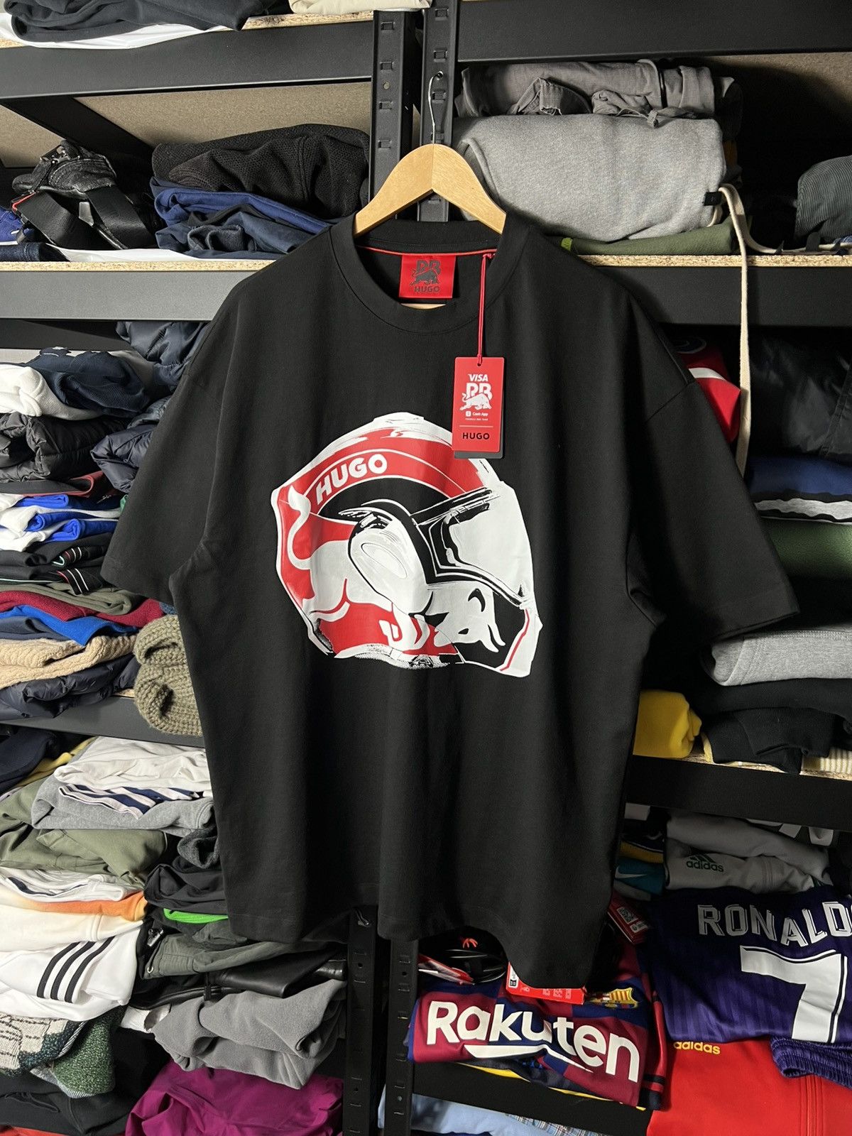 Hugo HUGO Red Bull Racing F1 Helmet Graphic T-Shirt Black Size M Size US M / EU 48-50 / 2 - 4 Thumbnail