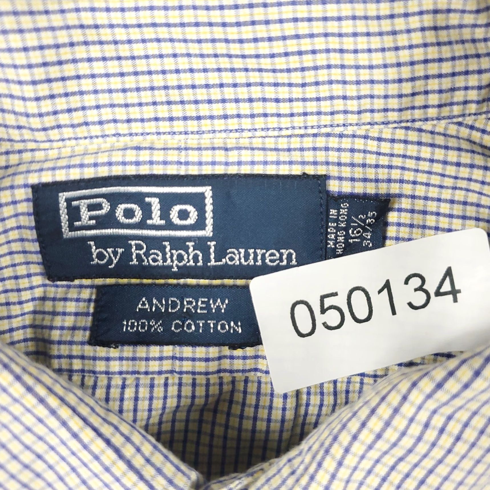 Ralph Lauren Ralph Lauren Shirt Dress Shirt Mens 16.5 Blue Yellow Check Long Sleeve Button-Down Non-Iron Pockets Size 42R - 6 Thumbnail