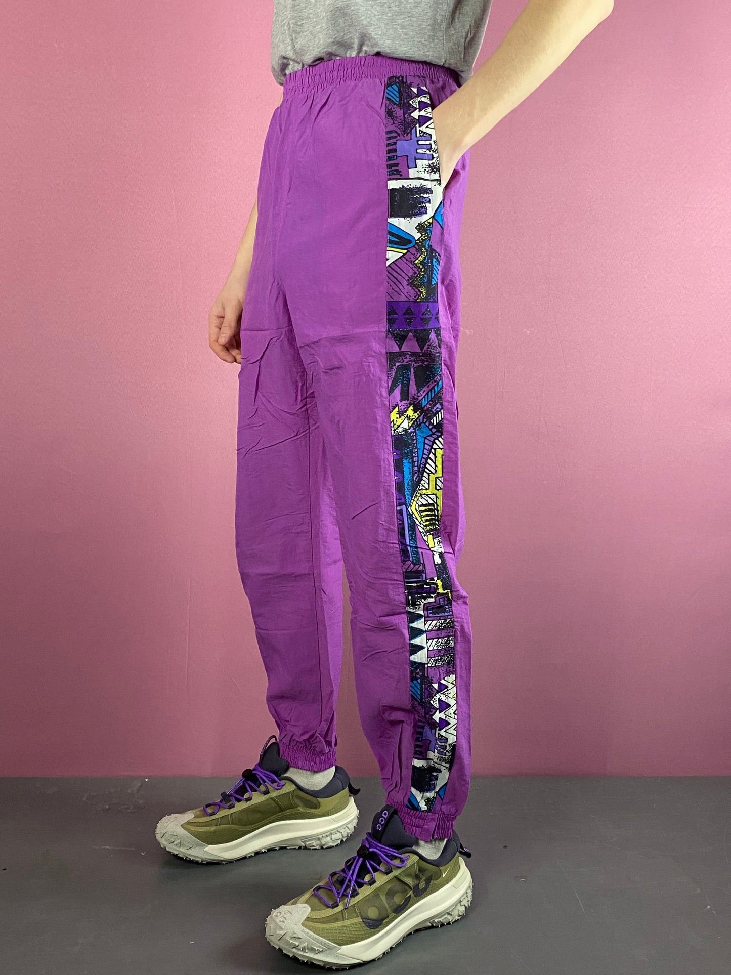 Adidas × Vintage 90s Vintage Men's Side Tape Track Pants - M Size US 34 / EU 50 - 1 Thumbnail