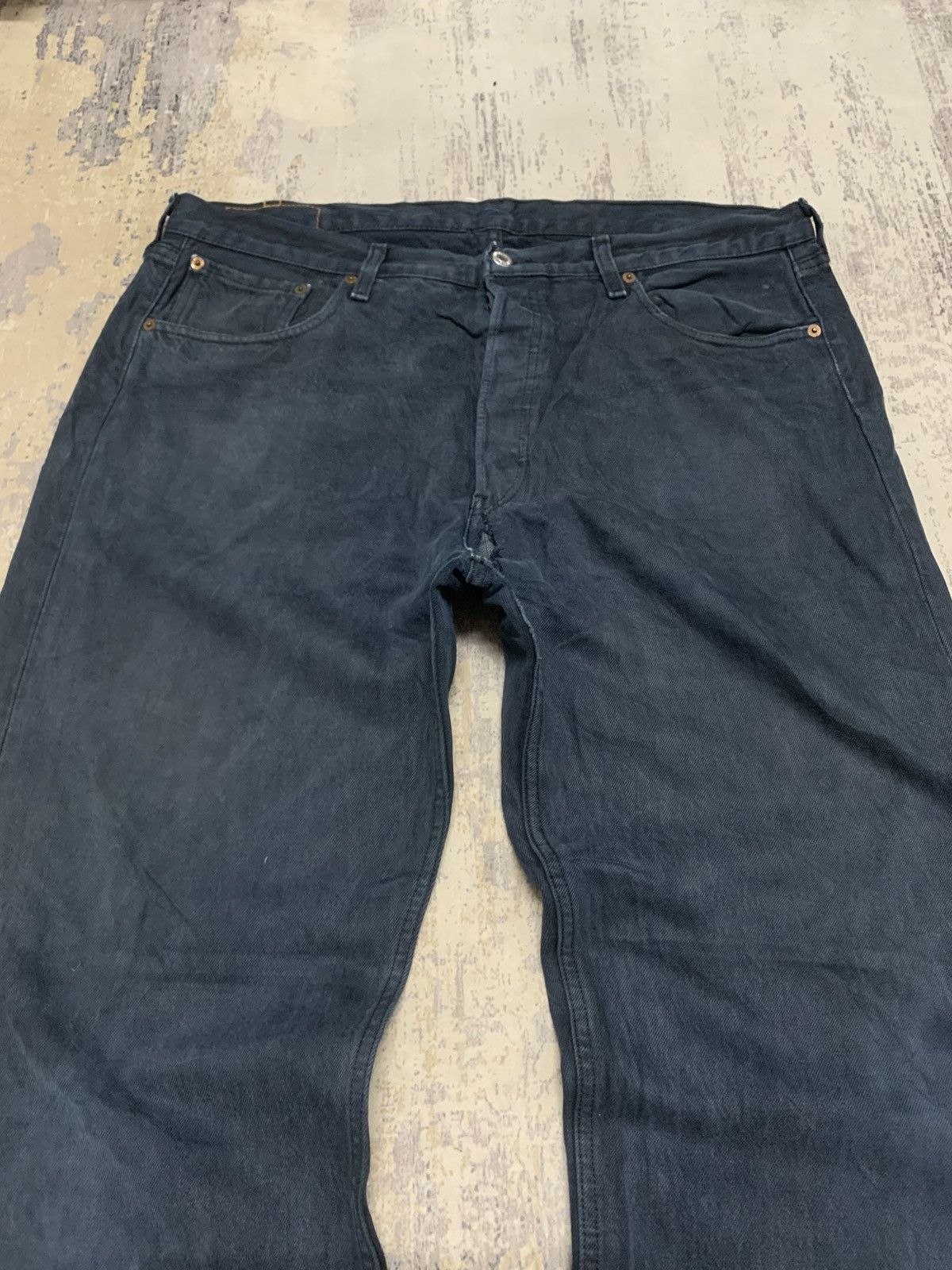 Levi's Levi’s 501 Super Black Y2K Distressed Denim Size US 38 / EU 54 - 2 Thumbnail