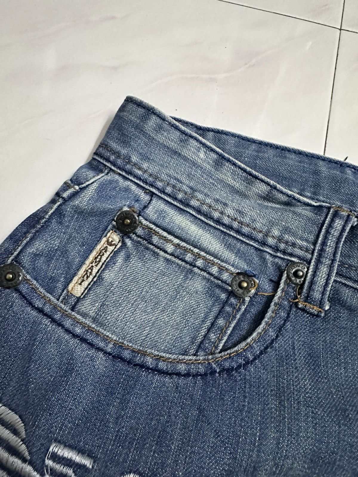 Rick Owens 2000 Emporio Armani Baggy Embroidered Y2K Goa Lgb Jnco Jeans Size US 38 / EU 54 - 7 Thumbnail