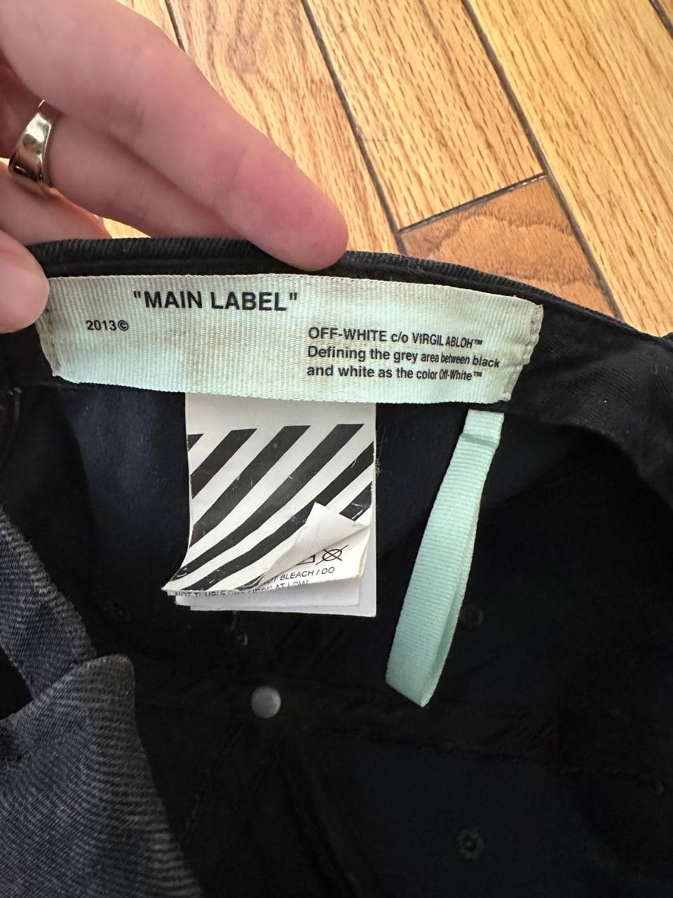 Off-White Off-White Logo Appliqued Denim Baseball Hat Cap Size ONE SIZE - 8 Thumbnail